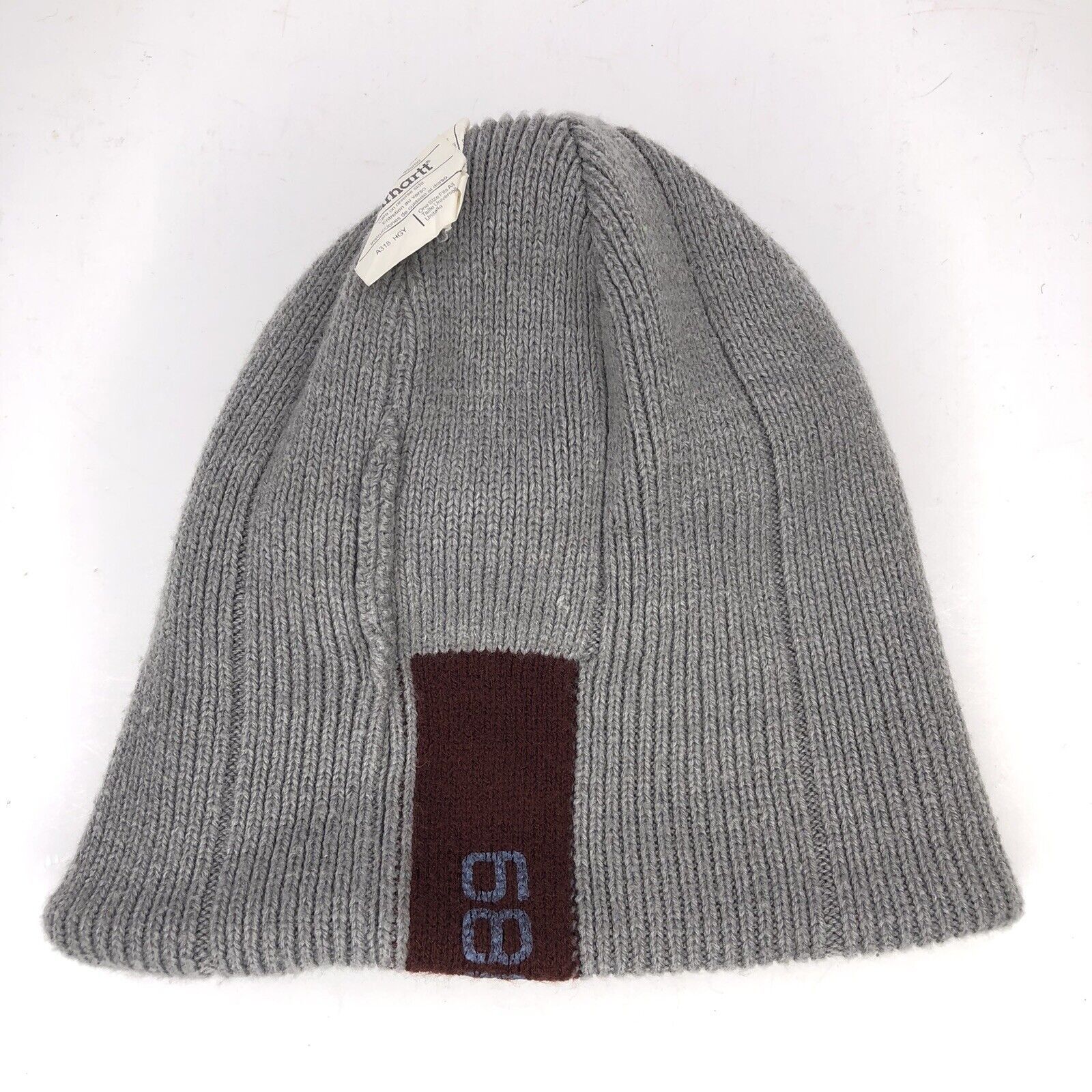 Carhartt Carhartt 1889 Unisex Gray Beanie Hat Burgundy Stripe OneSize Size ONE SIZE - 5 Thumbnail