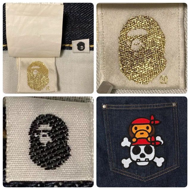 Bape ☠️Pirate Store Exclusive☠️ BAPE Milo Denim Shorts ★size XL Size US 36 / EU 52 - 7 Thumbnail