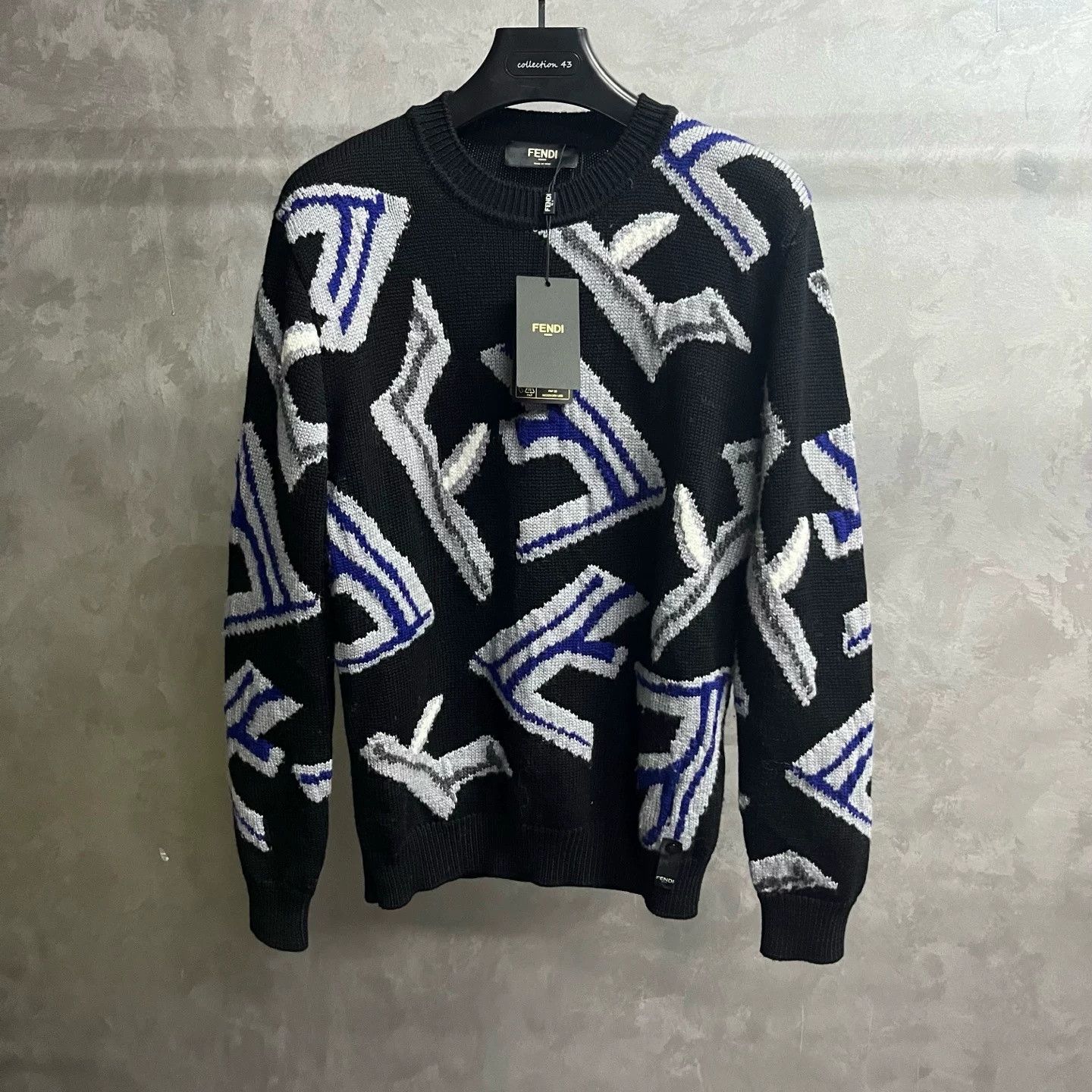 Fendi Fendi Black Color Block Wool Sweater Size US XXS / EU 40 - 1 Thumbnail