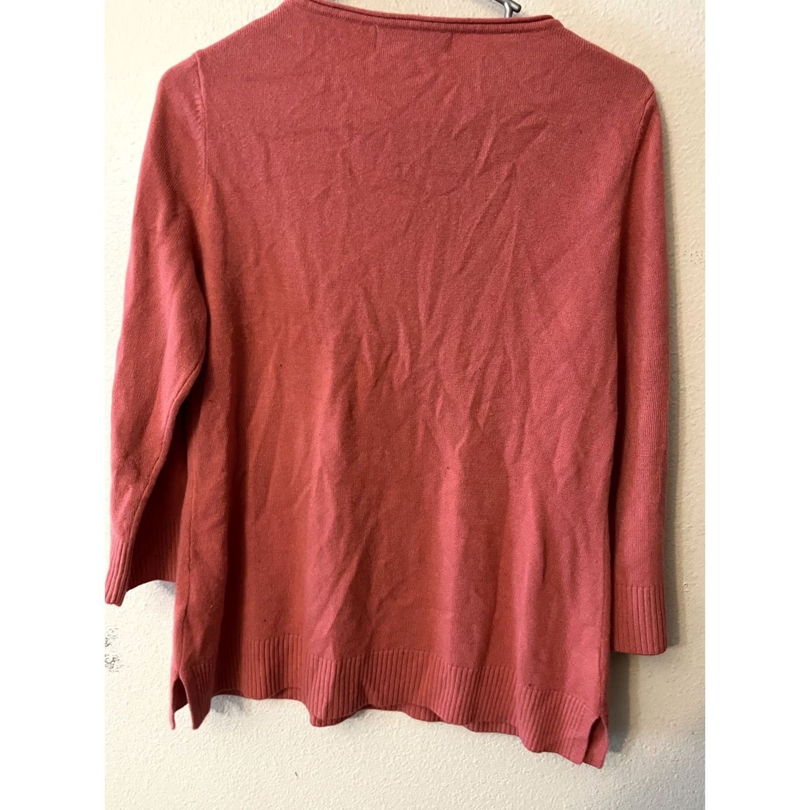 Vintage Karen Scott Sweater Women Size Medium Pink Knit Top Orchard 3/4 Sleeve Size M / US 6-8 / IT 42-44 - 2 Thumbnail