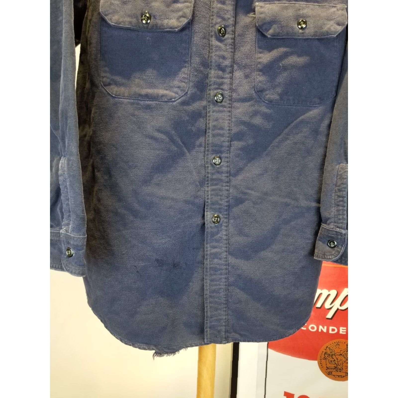 Vintage VINTAGE Woolrich GUSSET NAVY CHAMOIS WORK SHIRT SZ 16 SHIRT Mens Long Sleeve 50's Richmeister Cross Shoulder 18in Chest 23in | 27in Top to Bottom Size US L / EU 52-54 / 3 - 4 Thumbnail