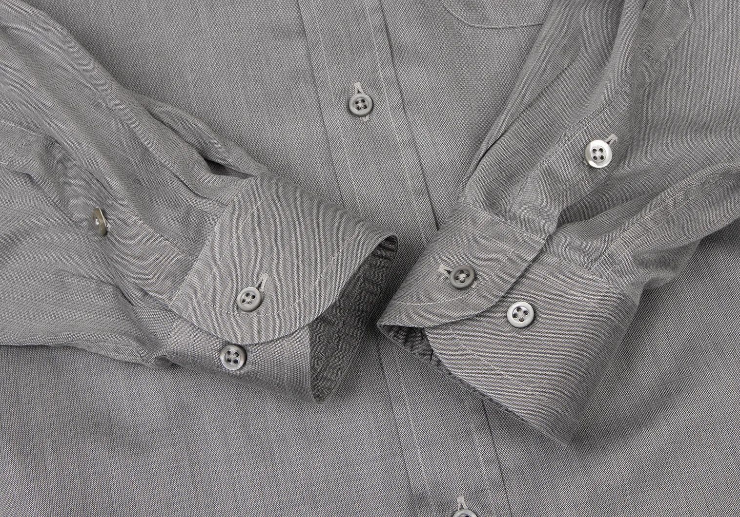 Armani Collezioni Snap Button-Down Shirt in Gray Size 38 Size US XXS / EU 40 - 11 Thumbnail