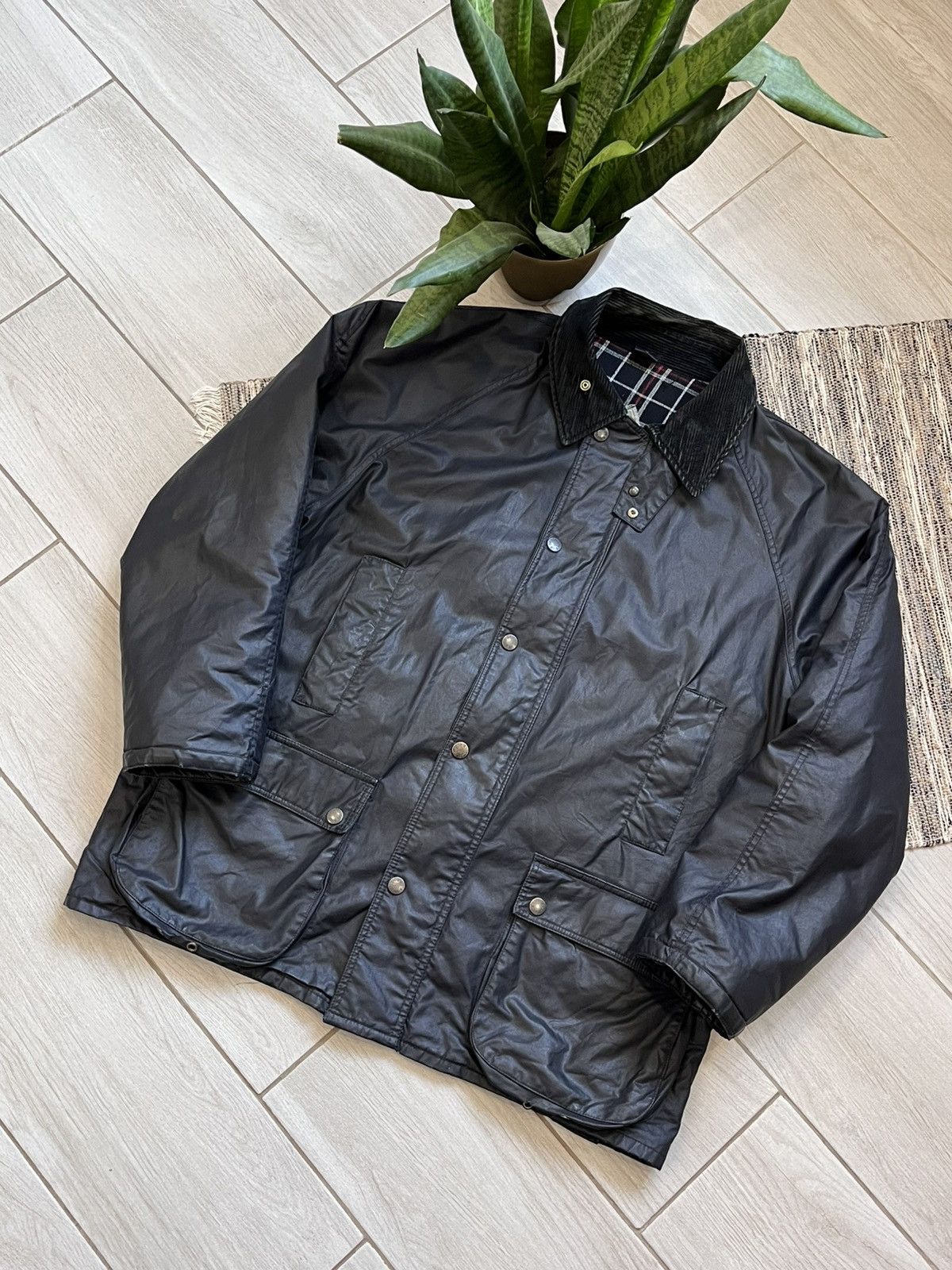 Barbour Vintage Barbour Waxed style Raincoat Jacket casuals luxury Size US XL / EU 56 / 4 - 2 Thumbnail