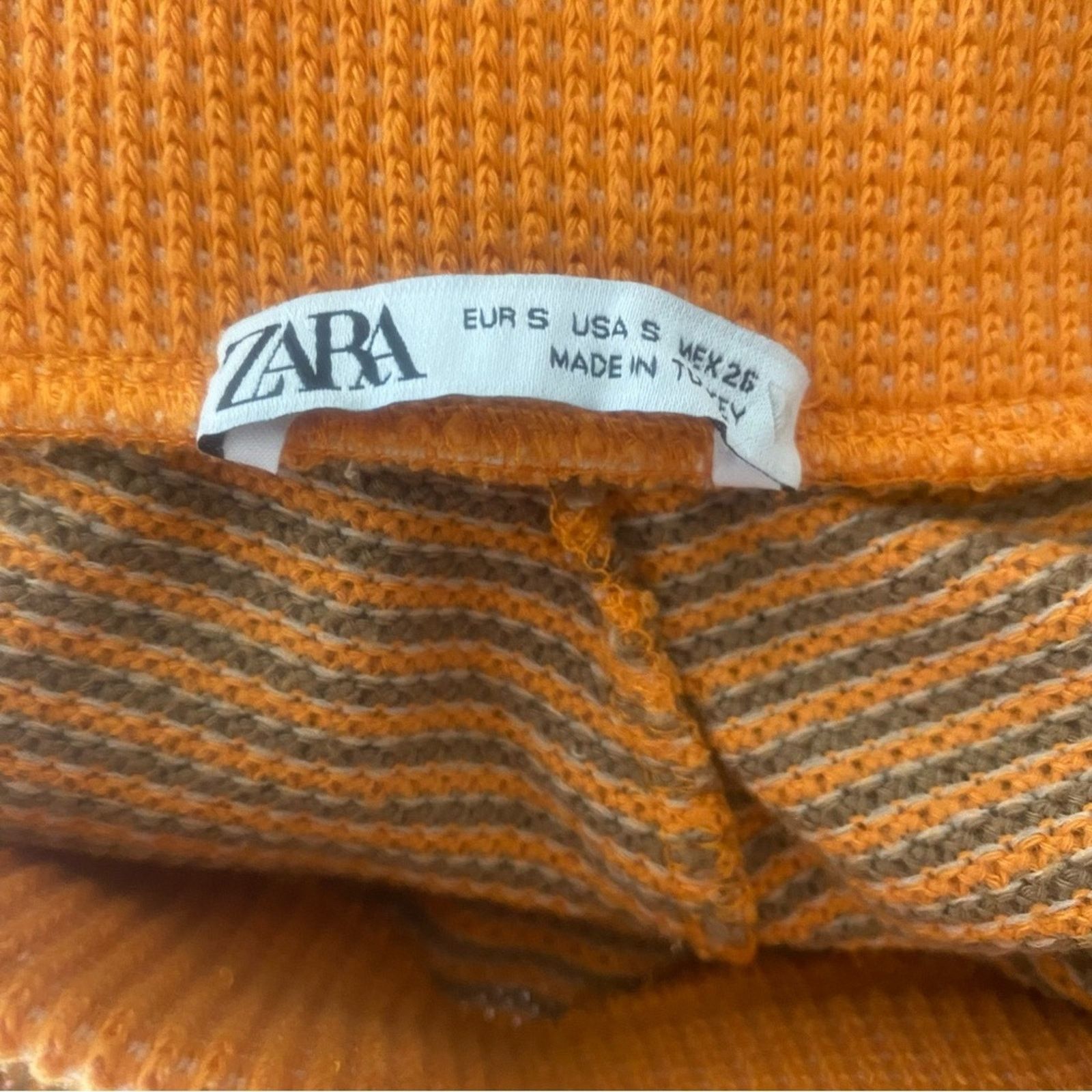 Zara ZARA Striped Crop Top & High Waist Pull on Pants Set SMall Size 26" / US 2 / IT 38 - 10 Thumbnail
