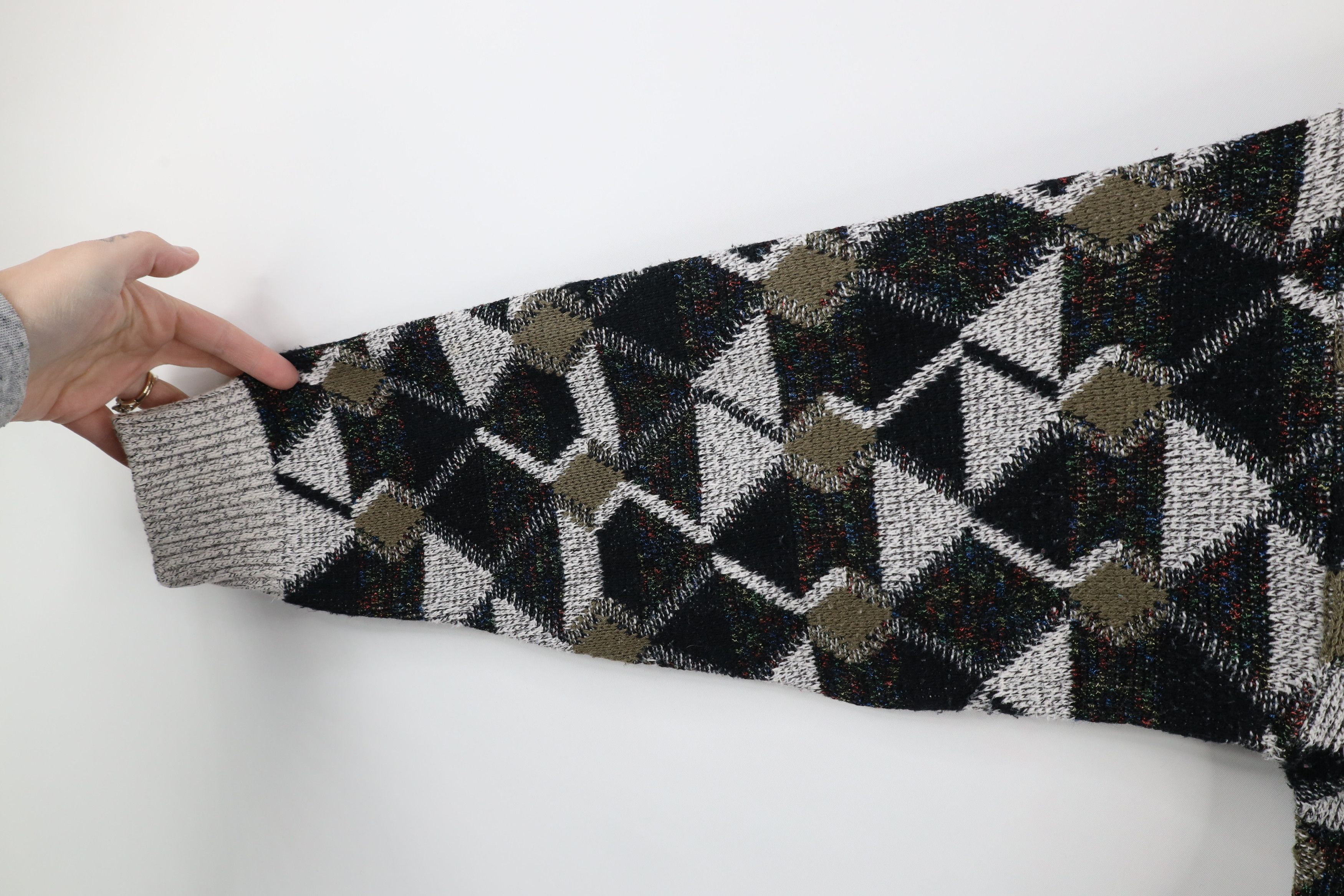 Vintage Vintage 90s Coogi Style Geometric Diamond Knit Sweater USA Size US L / EU 52-54 / 3 - 5 Thumbnail