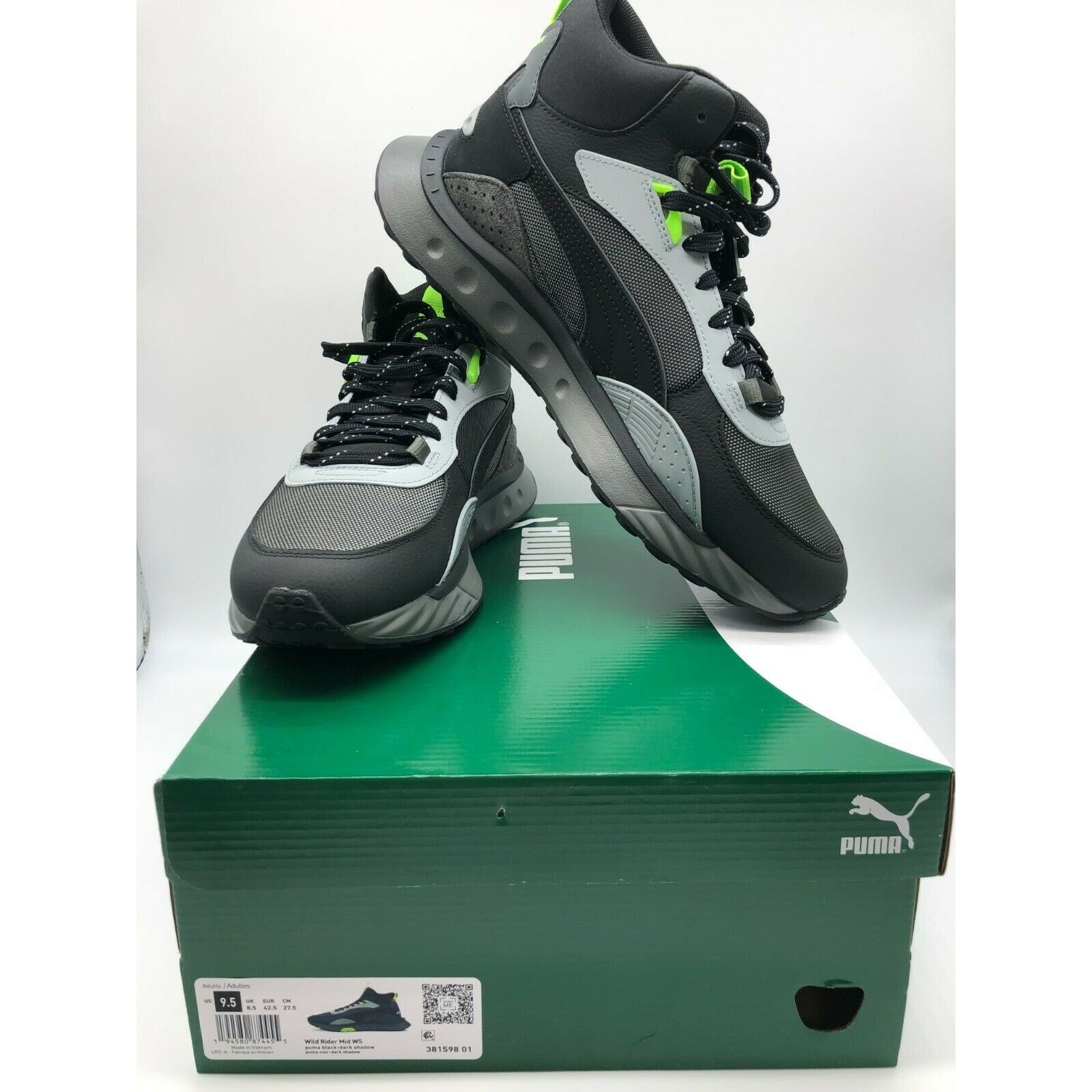 Puma Puma Wild Rider Mid WS Black/Grey 381598-01 Men’s Size 9.5 Size US 9.5 / EU 42-43 - 1 Thumbnail