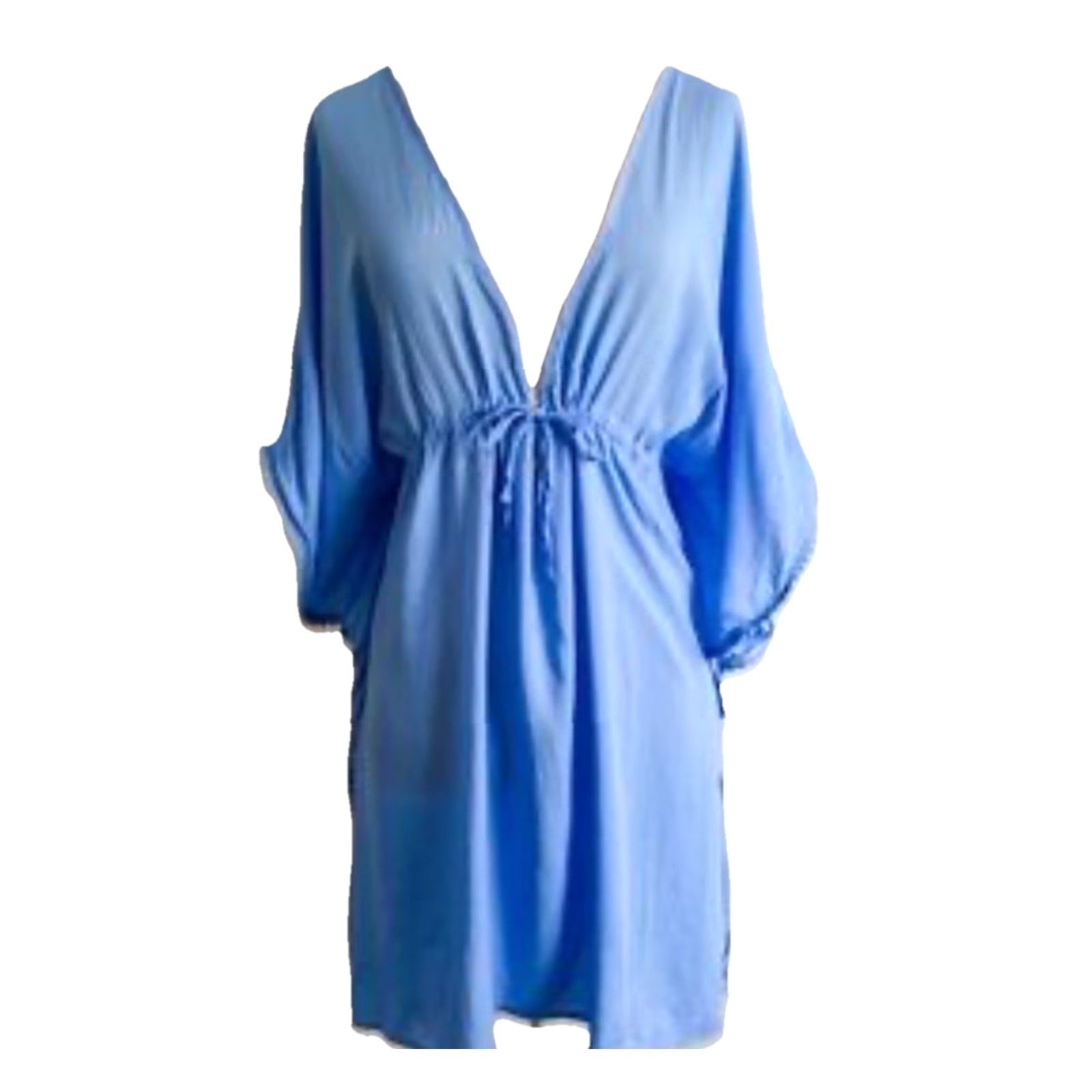 Vintage Draper James Caftan Swim Cover Up Blue Size S Beach Vacation Size ONE SIZE - 2 Thumbnail