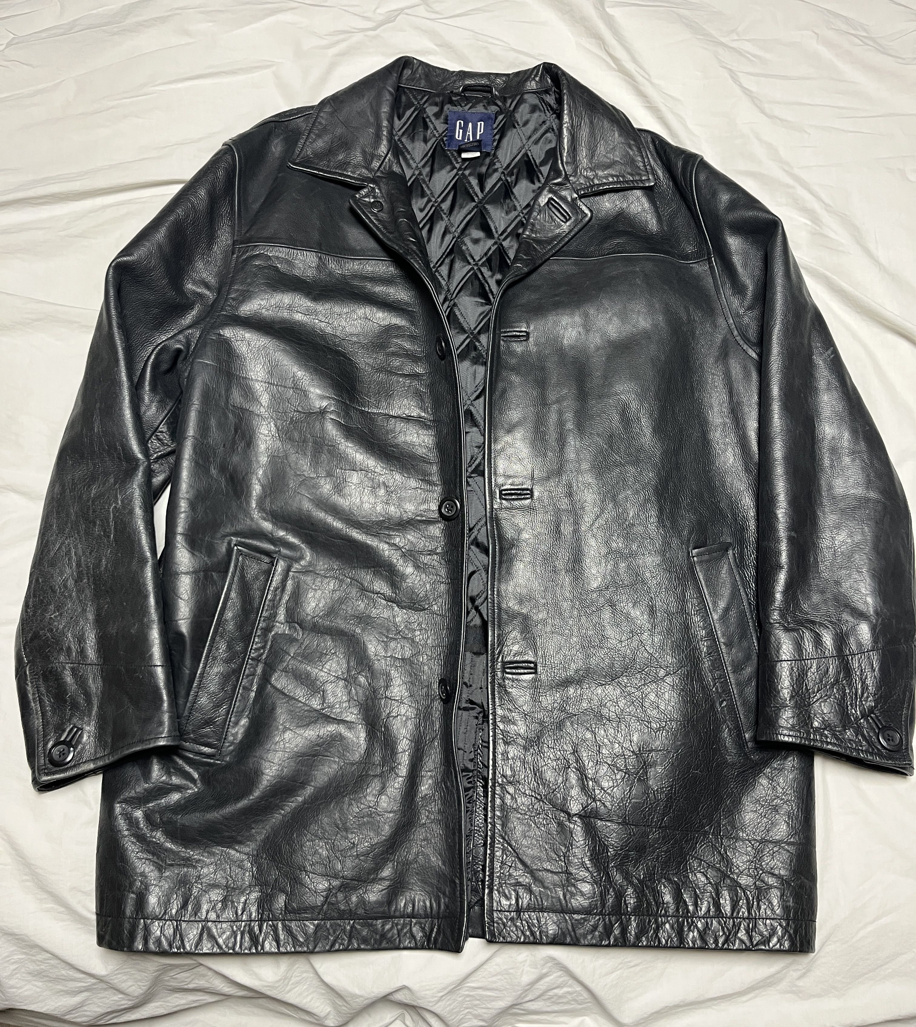 Gap old gap leather car coat Size US L / EU 52-54 / 3 - 1 Thumbnail
