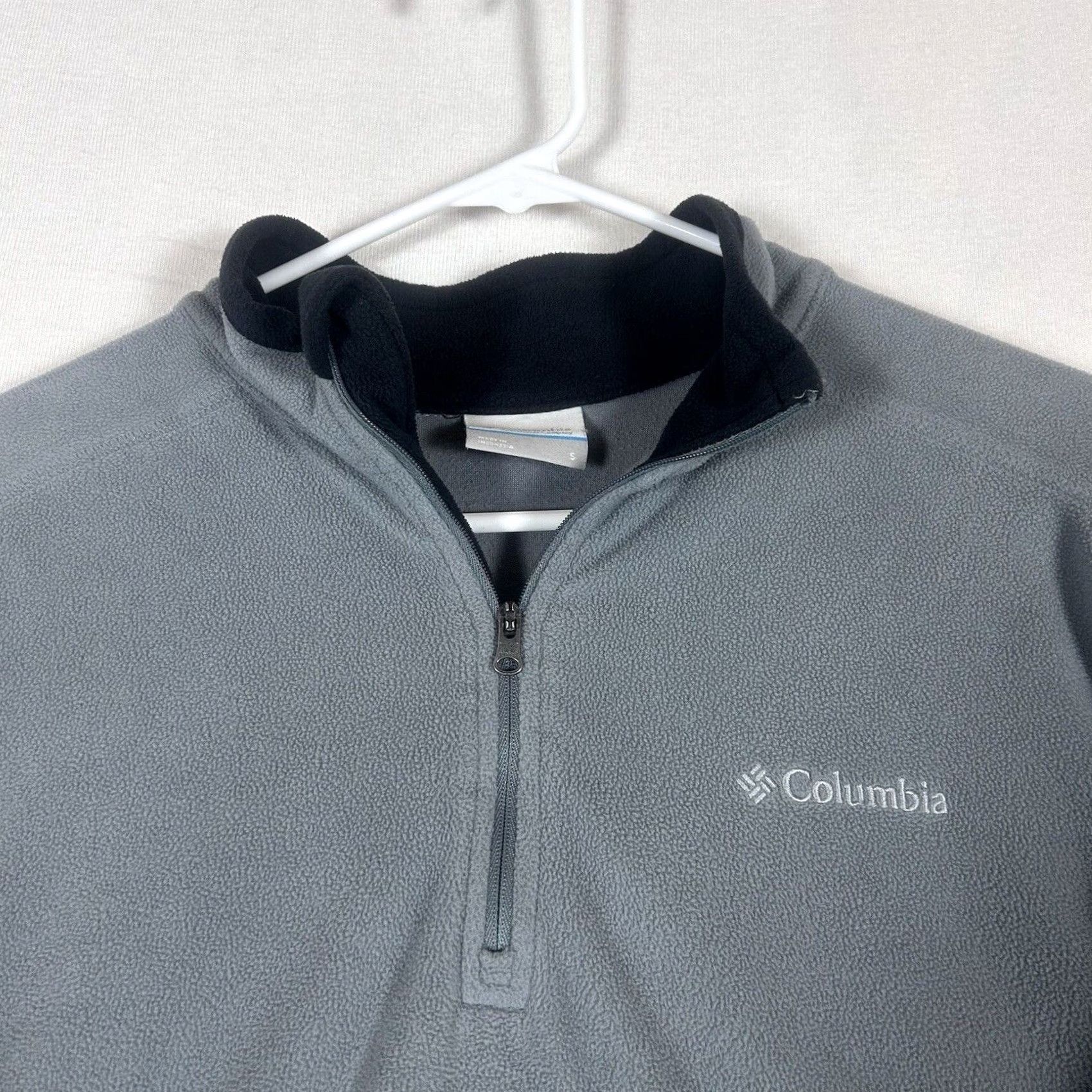 Vintage Columbia 1/4 Zip Fleece Pullover Mens Small Gray Long Sleeve Lightweight Casual Shirt Size S / US 4 / IT 40 - 2 Thumbnail