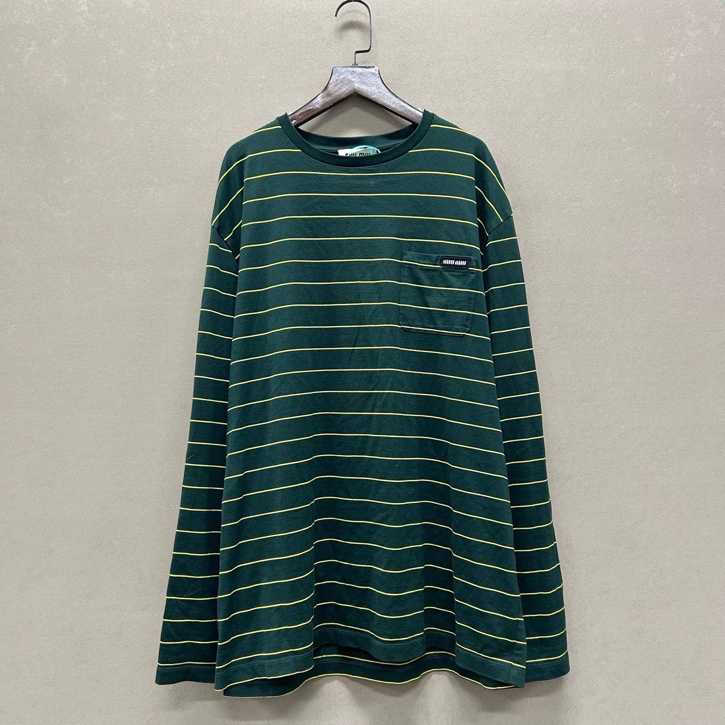 Miu Miu MIU MIU SS24 distressed striped logopocket long sleeve M Size US M / EU 48-50 / 2 - 1 Thumbnail