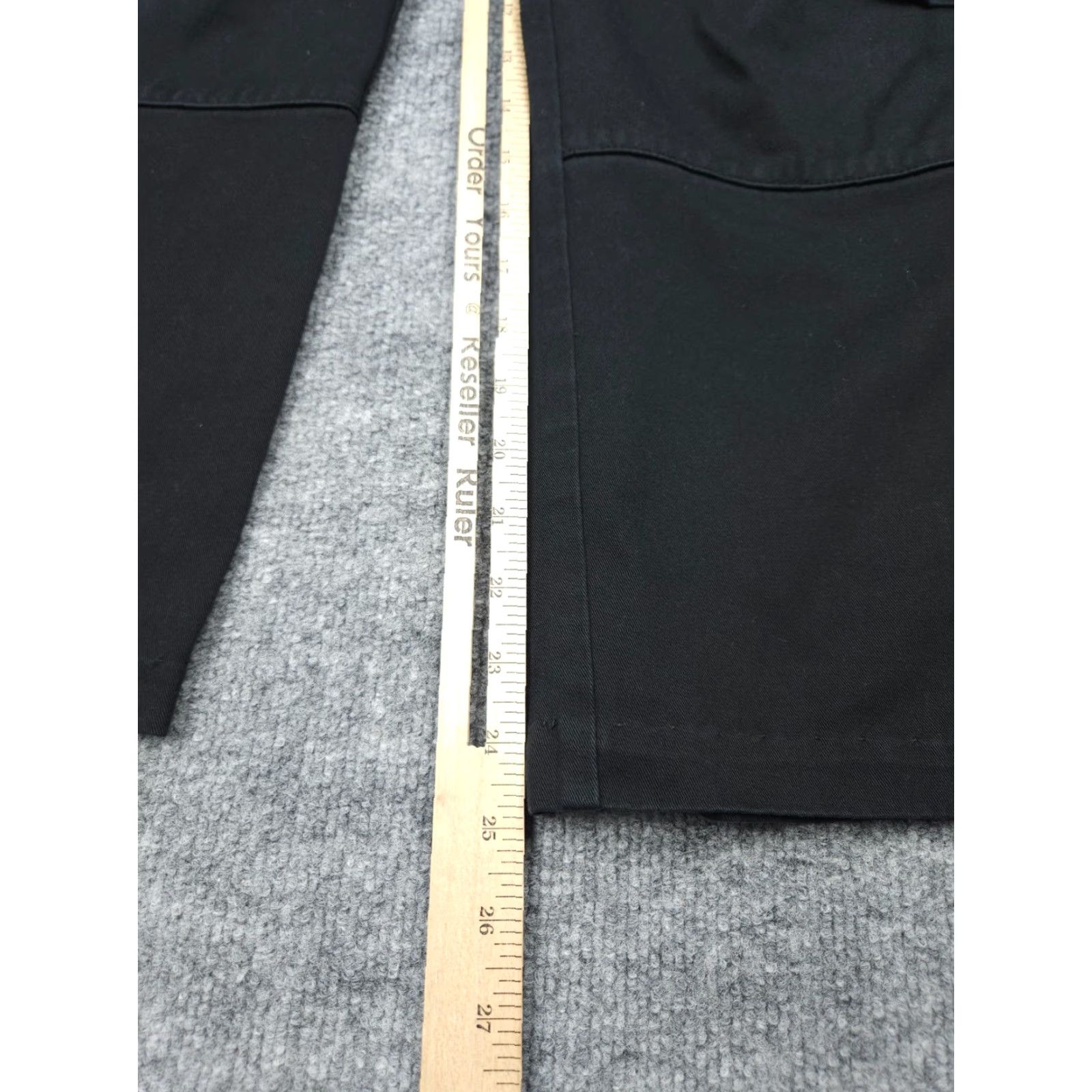Empyre Empyre Cargo Pants Men's 28 ( FITS 28 x 25) *HEMMED* Black Casual Workwear 5-Pocket Design Embroidered Logo Zipper Cotton Relaxed Straight Pants Mens Size US 28 / EU 44 - 3 Thumbnail