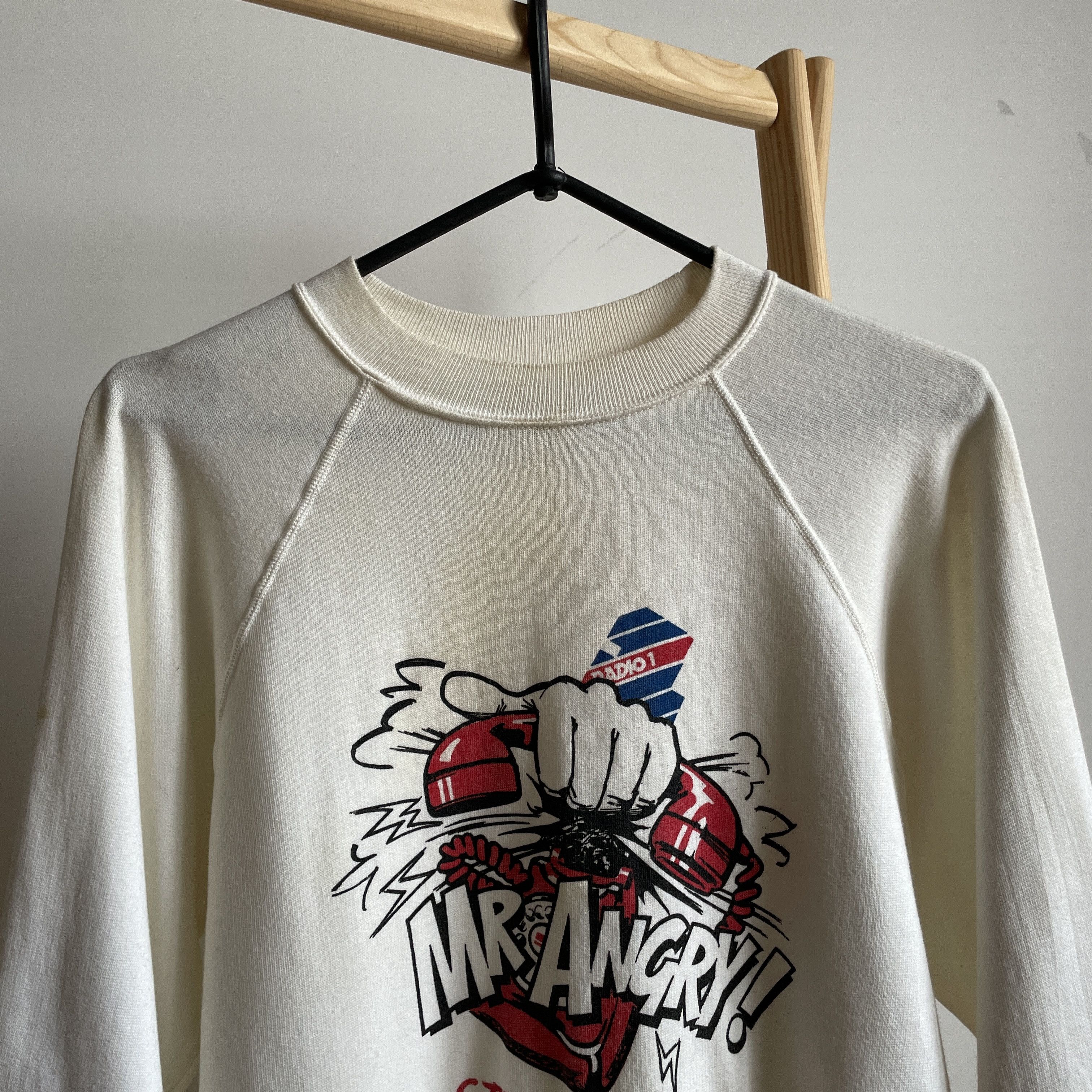 Band Tees Steve Wright In The Afternoon Mr.Angry VNTG 80's Sweatshirt Size US L / EU 52-54 / 3 - 3 Thumbnail