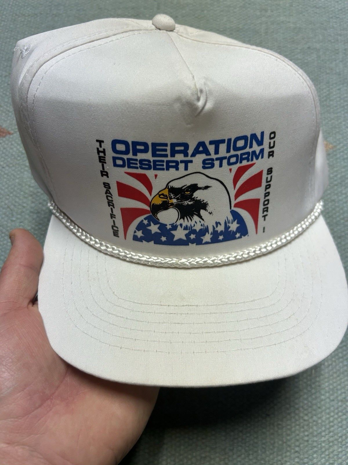 Vintage Vtg Snap hat operation desert storm eagle USA military army Size ONE SIZE - 3 Thumbnail