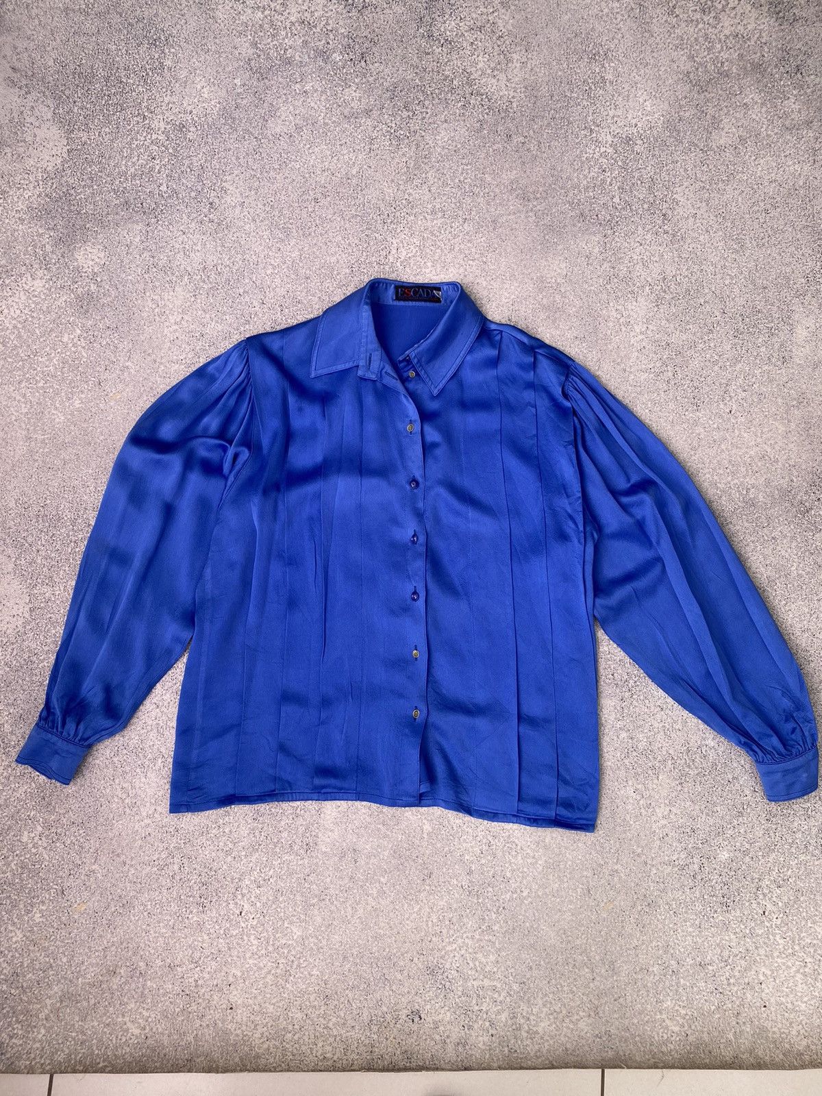 Vintage Escada Women’s Blue Designer Blouse
