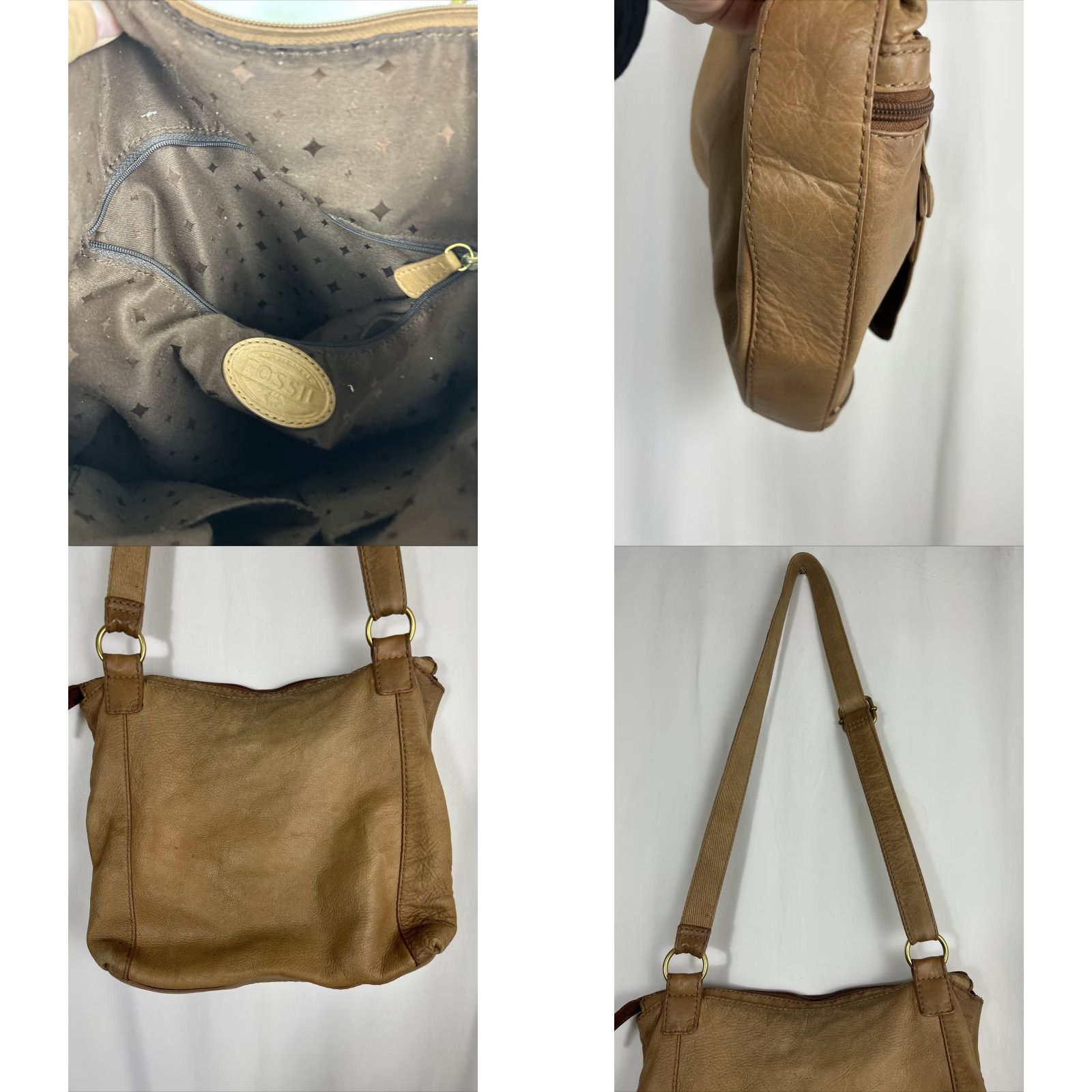 Fossil Fossil Shoulder Bag Brown Leather Crossbody Zipper Front Flap 11x11.5x2 Women Size ONE SIZE - 9 Thumbnail