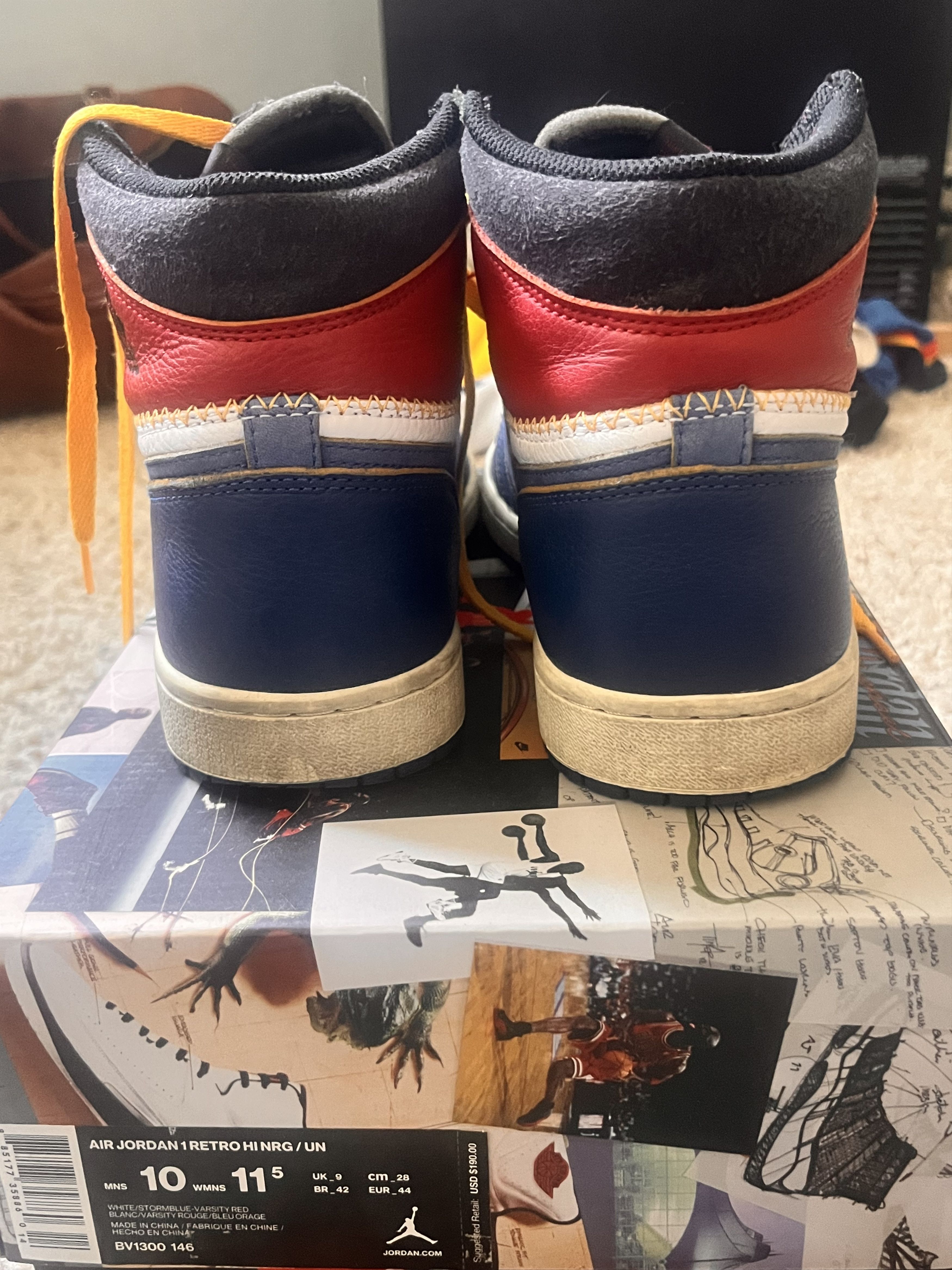 Nike × Union LA Nike x Union LA Jordan 1 ‘Blue Toe’ Size 10 Size US 10 / EU 43 - 11 Thumbnail