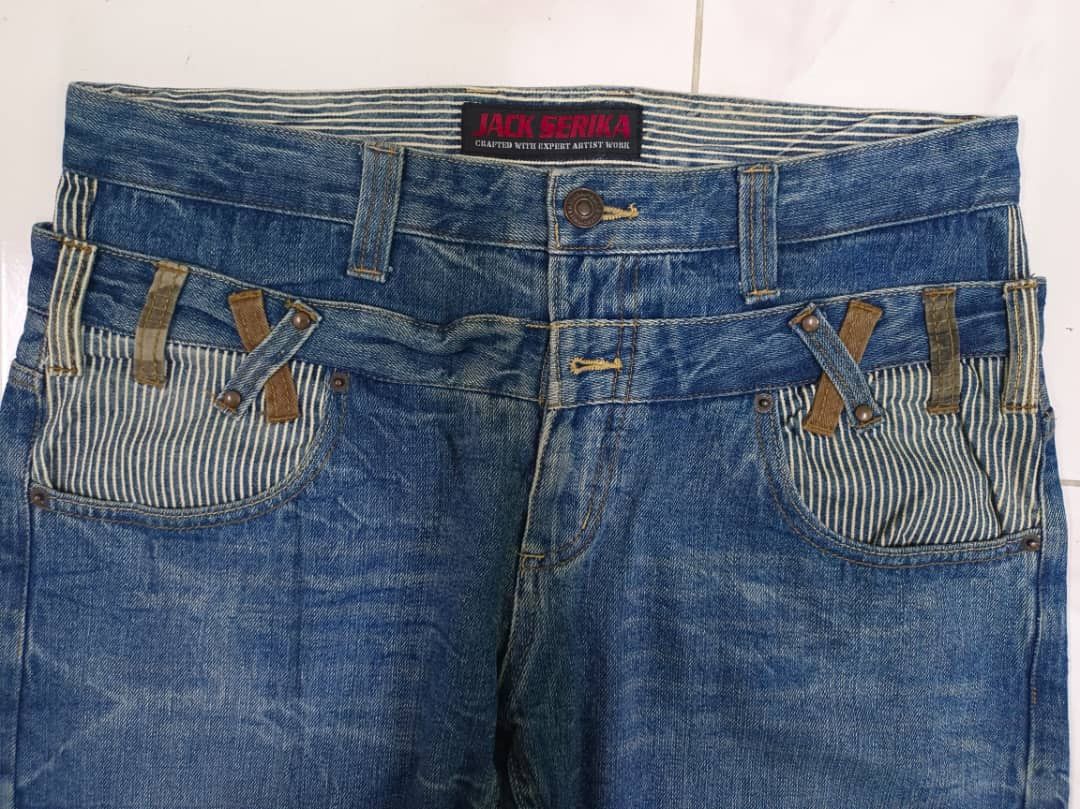 If Six Was Nine × Japanese Brand Jack Serika Double Waist Jeans Punk Seditioneries Style Size US 32 / EU 48 - 3 Thumbnail