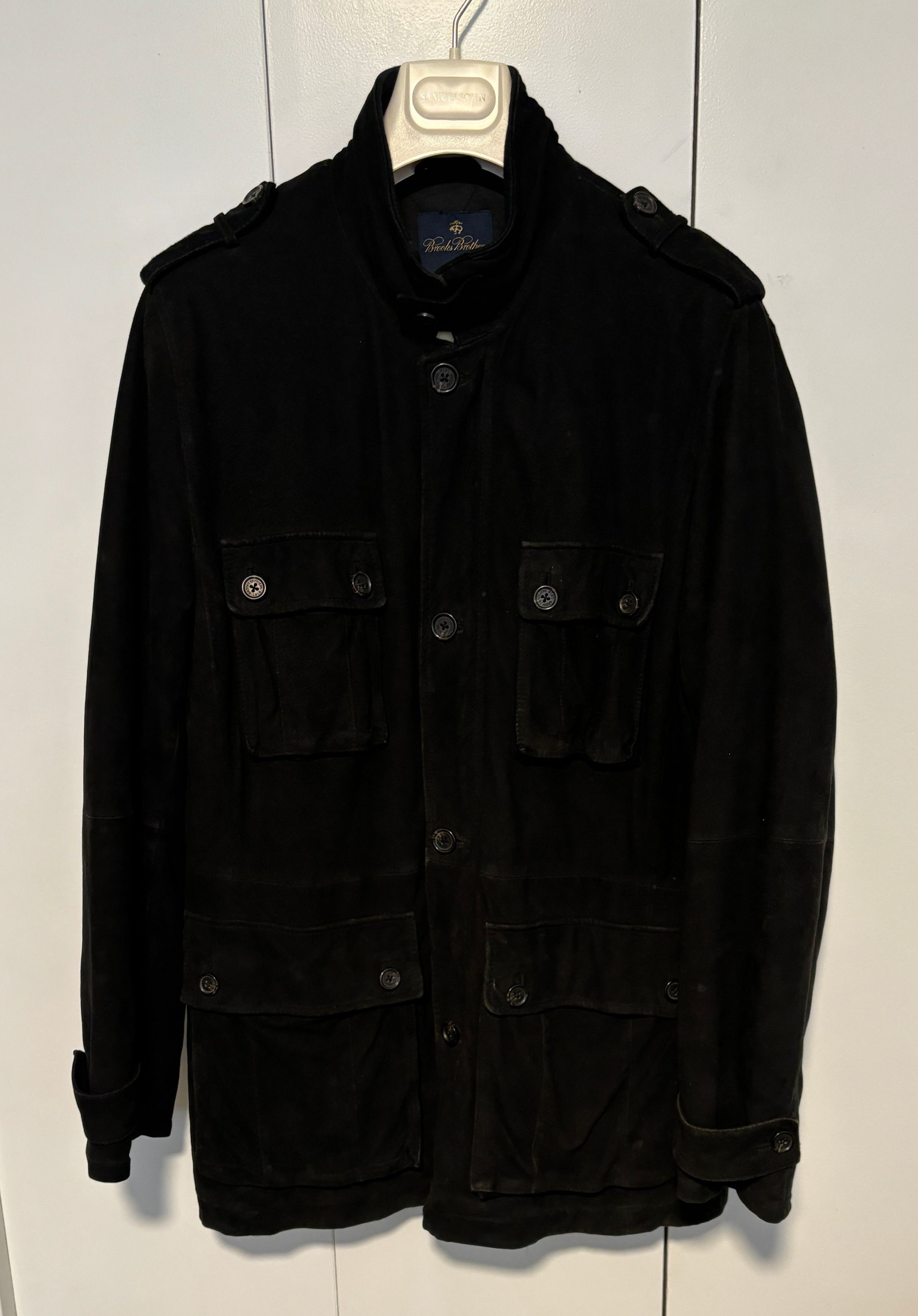 Brooks Brothers $950 Black Suede Field Jacket Size US M / EU 48-50 / 2 - 4 Thumbnail