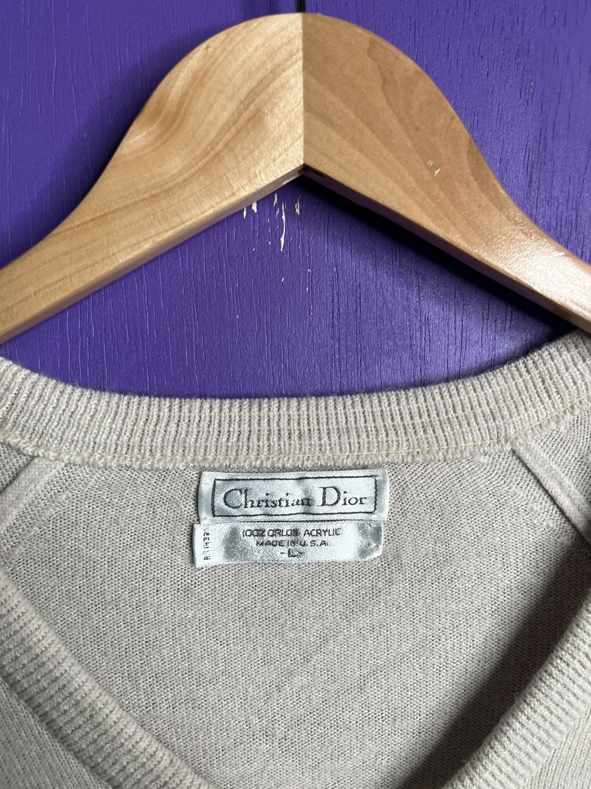 Christian Dior Monsieur × Vintage Vintage 90s Christian Dior v-neck sweater Size US L / EU 52-54 / 3 - 4 Thumbnail
