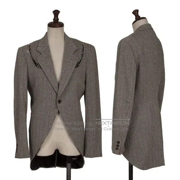 Comme des Garcons Comme des Garcons Grey Retro Patterned Design Tailcoat Size S / US 4 / IT 40 - 1 Thumbnail