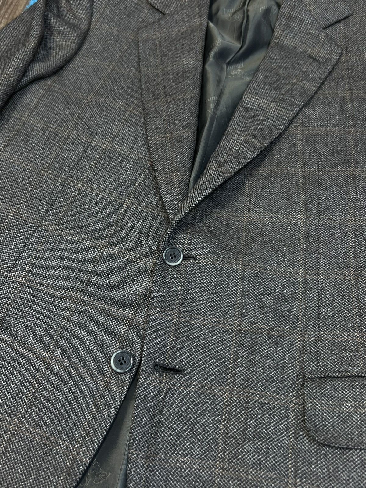 Brioni Brioni Parigi Cashmere Silk Gray Two Buttons Checked Blazer Size 50S - 7 Thumbnail