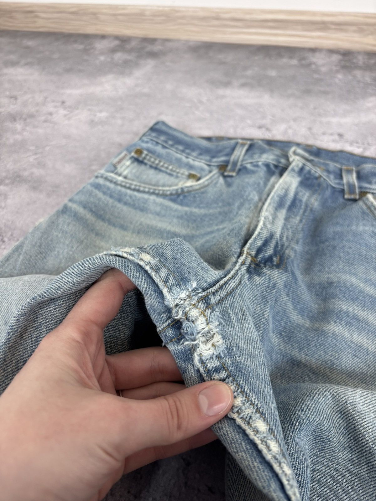 Carhartt Vintage Carhartt Faded Light Blue Denim Jeans B17 DST Size US 33 - 18 Thumbnail