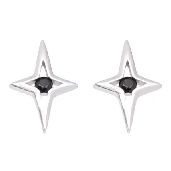 Designer 100%925 silver retro punk earrings Size ONE SIZE - 4 Thumbnail