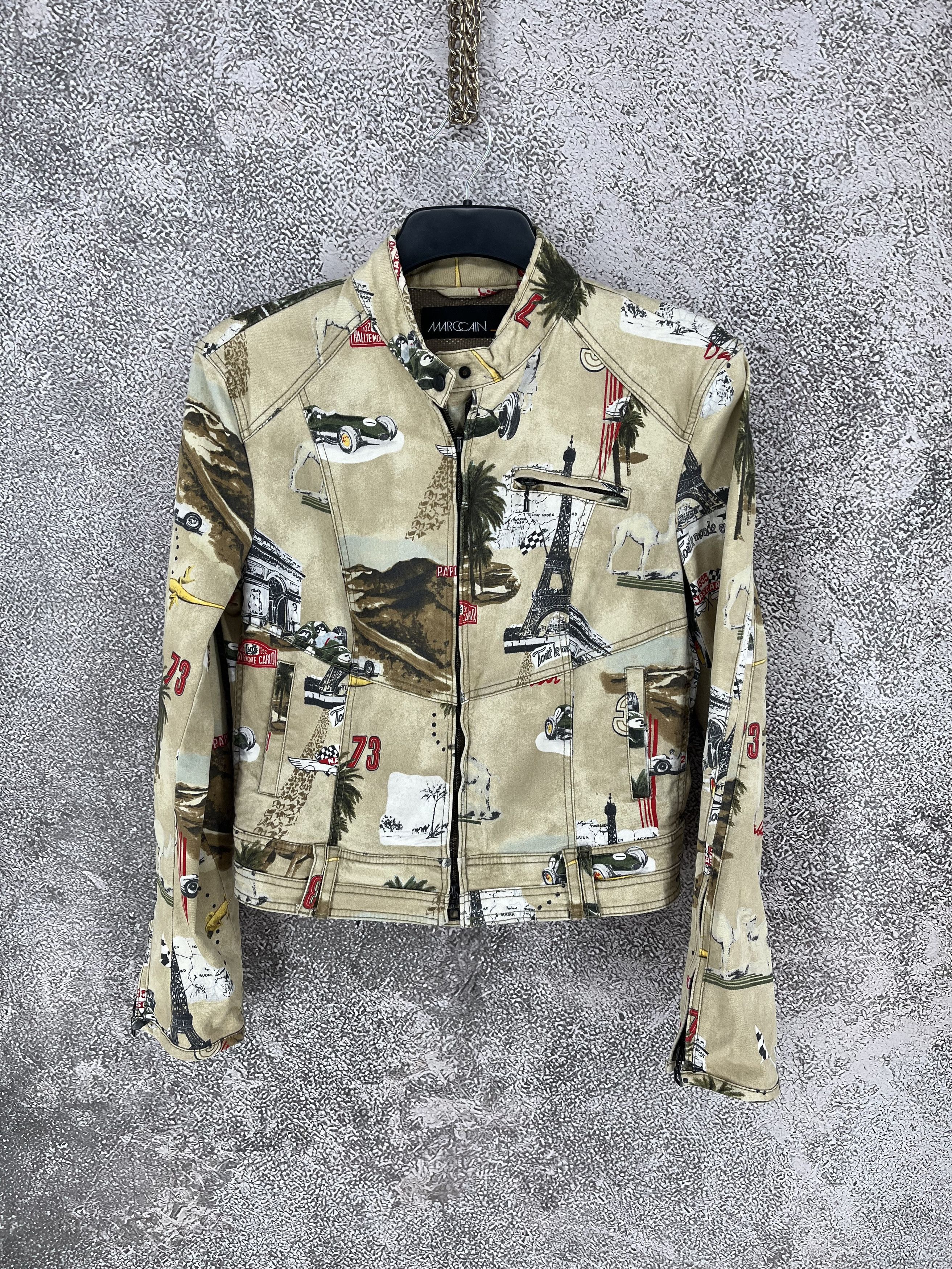 Other MARC CAIN Biker Moto Jacket Racing Print Stretch Cotton Size M / US 6-8 / IT 42-44 - 1 Thumbnail
