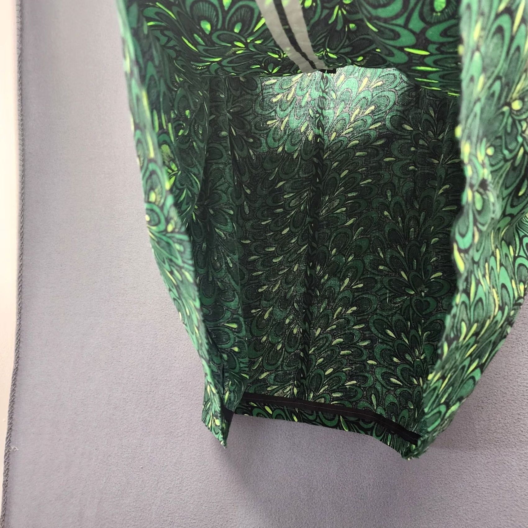 Vintage VINTAGE Handmade Womens Plus Size Skirt Green Retro Abstract Print A-Line 44 Waist Knee Length Womens Size 30" / US 8 / IT 44 - 4 Thumbnail