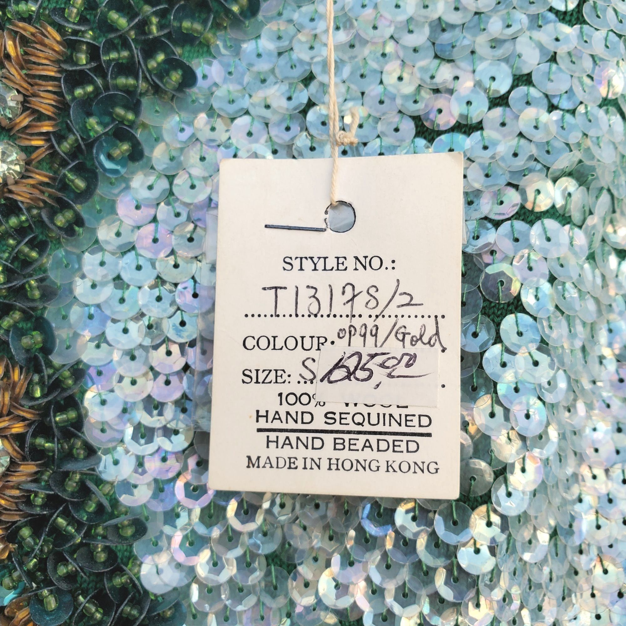 Vintage 60s Sequin Beaded Rhinestone Skirt Set M NWT Turquoise Green Size M / US 6-8 / IT 42-44 - 4 Thumbnail
