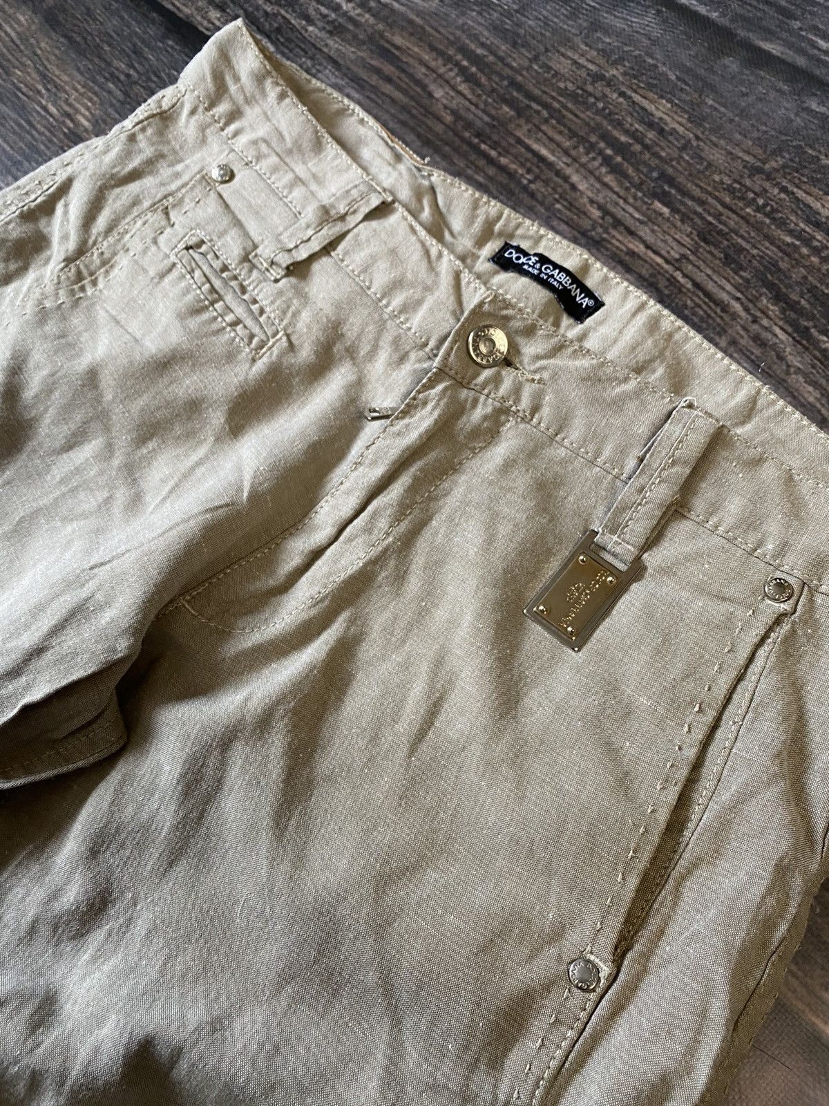 Dolce & Gabbana Dolce Gabbana linen metal logo pants Size 32" / US 10 / IT 46 - 2 Thumbnail