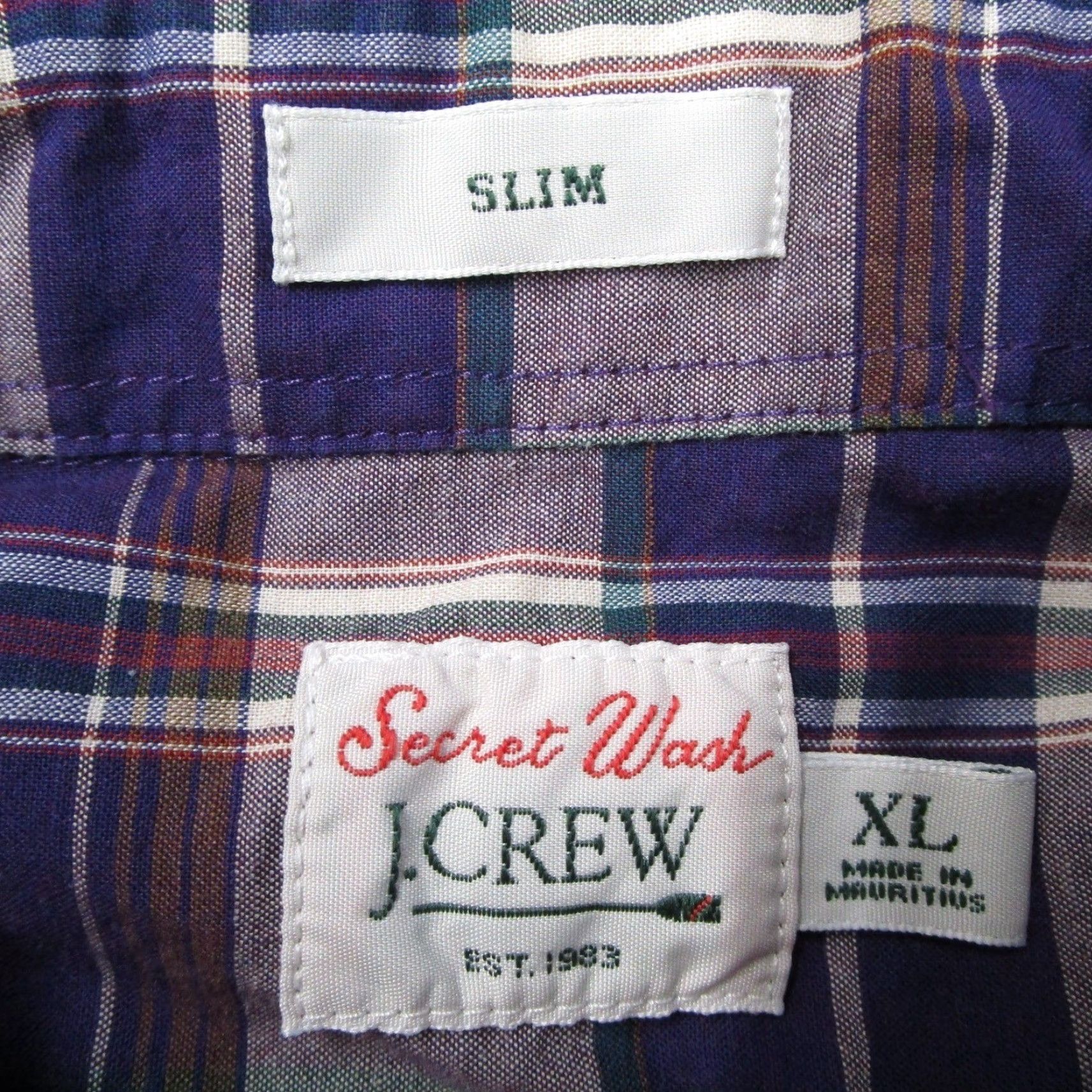 J.Crew J.Crew Secret Wash Slim Fit Plaid Button Down Shirt Mens XL Purple BN127 Oarsman Size US XL / EU 56 / 4 - 3 Thumbnail