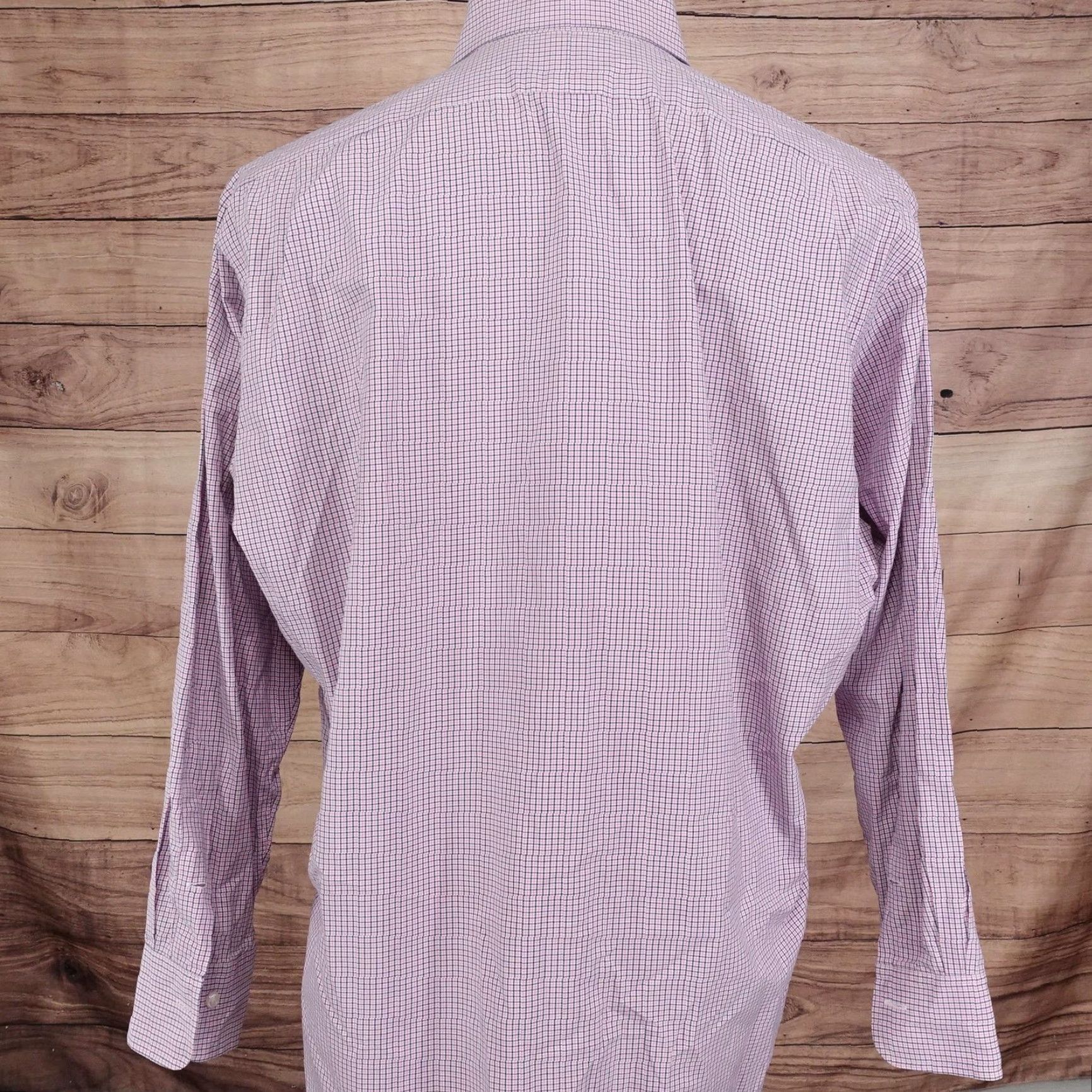 Polo Ralph Lauren VINTAGE Polo Ralph Lauren Dress Shirt Men 16.5 Regular Fit Check Cotton Pink Blue 90s Business Casual Size 42R - 4 Thumbnail