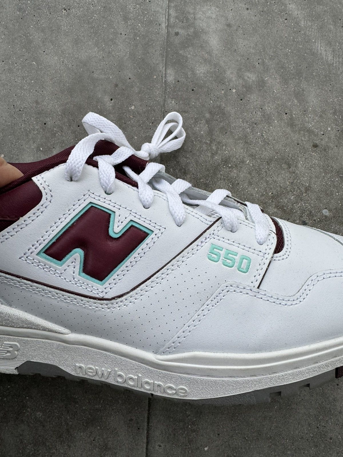 New Balance × Off-White New Balance 550 Burgundy Cyan Size US 12 / EU 45 - 10 Thumbnail