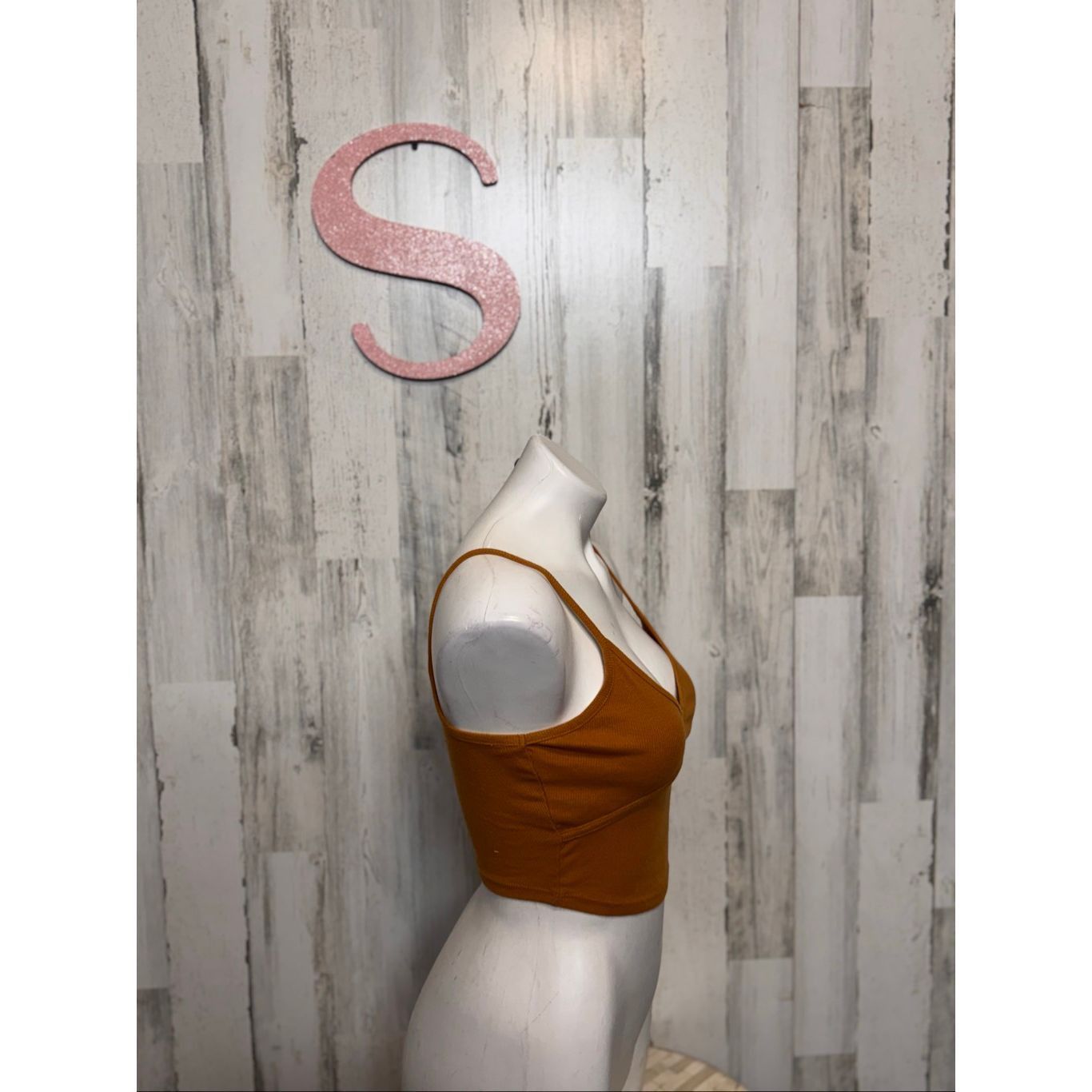 Other Bozzolo Mustard Ribbed Spaghetti Strap Crop Top Women’s Smal Size S / US 4 / IT 40 - 5 Thumbnail