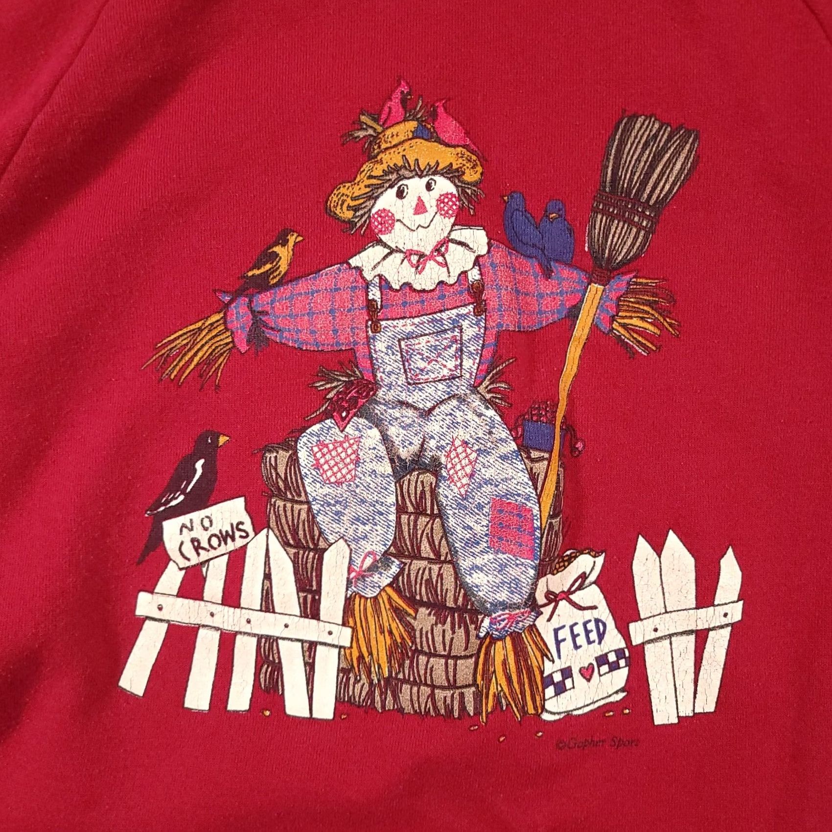 Vintage VINTAGE Gopher Sport Sweatshirt Women’s 2X Plus Gray Cotton Blend USA Made Farm Scarecrow Grannycore 1980s Mens Women Girls Size XXL / US 16-18 / IT 52-54 - 4 Thumbnail