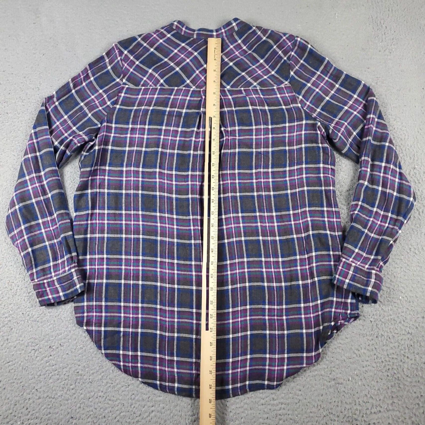 Lucky Brand VINTAGE Lucky Brand Women's Shirt Casual Long Sleeve Button-Up Plaid Cotton Fall Spring Summer Winter M Purple Size M / US 6-8 / IT 42-44 - 3 Thumbnail