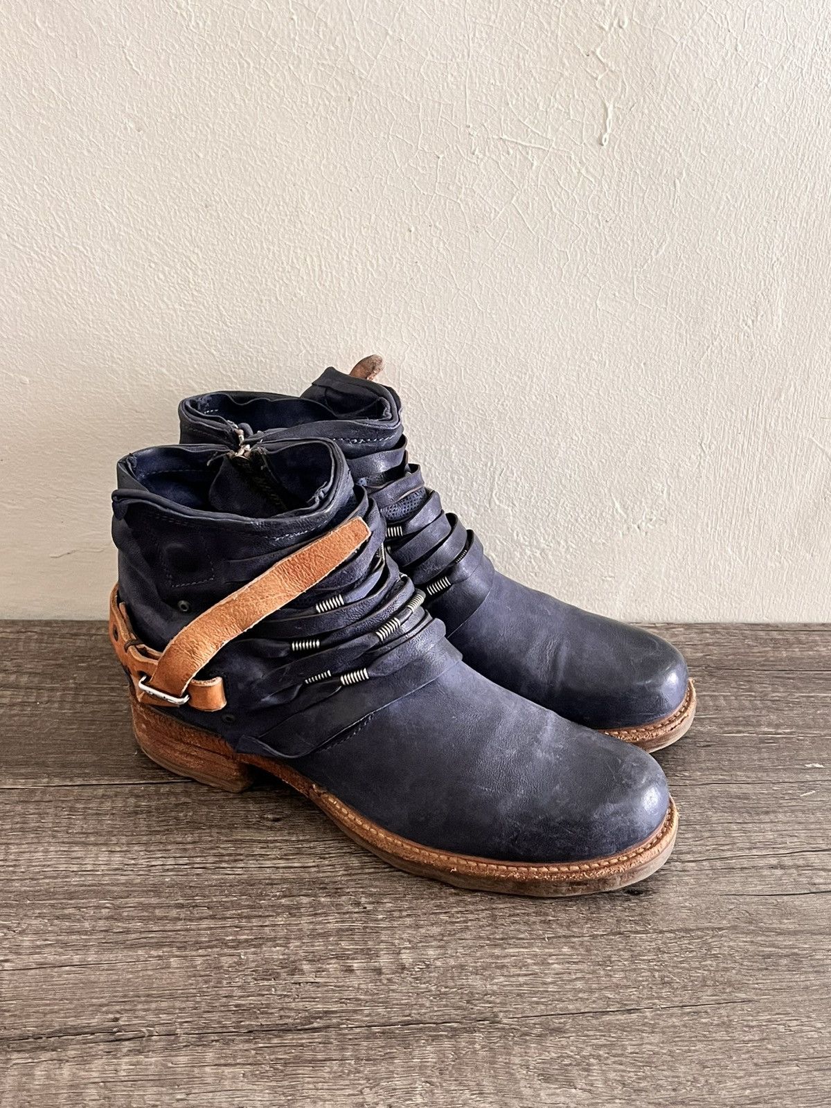 A.S.98 AS98 Midnight Nomad Distressed Wrap Boots Size US 7 / EU 40 - 3 Thumbnail