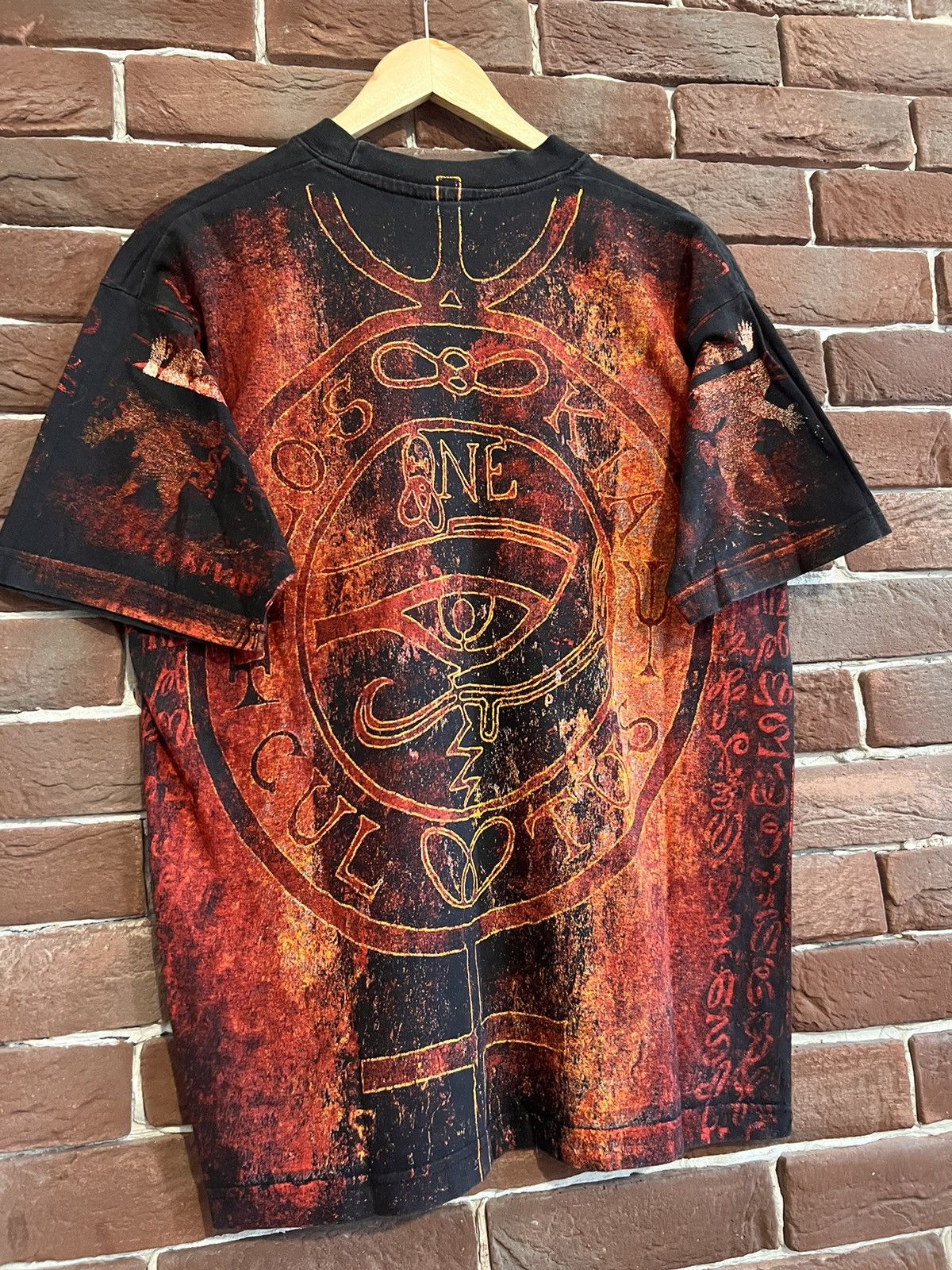 Band Tees Rare Vintage 00s Behemoth All Over Black Metal Band Tshirt Size US L / EU 52-54 / 3 - 5 Thumbnail