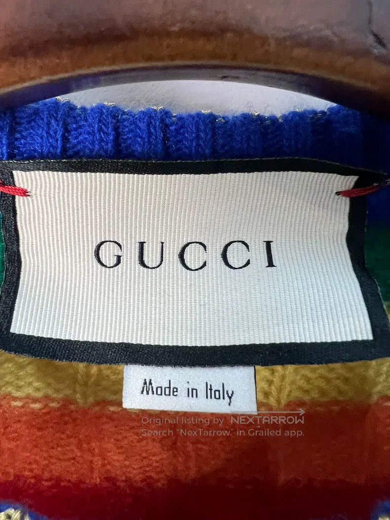 Gucci Gucci Bear rainbow wool knitted sweater Size US S / EU 44-46 / 1 - 4 Thumbnail