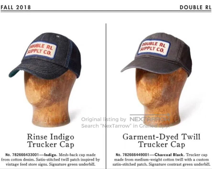 RRL Ralph Lauren vintage double rl denim trucker cap. Size ONE SIZE - 8 Thumbnail