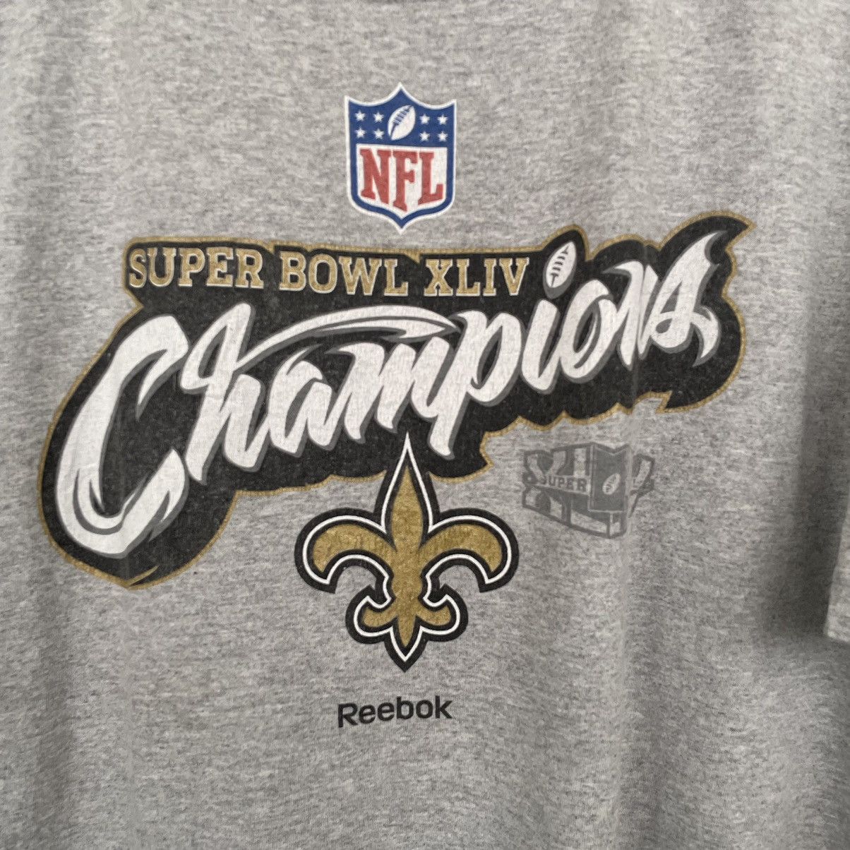 NFL × Reebok × Vintage NEW ORLEANS SAINTS XLIV SUPER BOWL CHAMPIONS T SHIRT Size US XL / EU 56 / 4 - 2 Thumbnail
