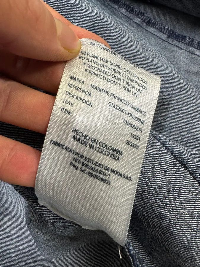 Marithe + Francois Girbaud 1990s Marithé + François Girbaud Navy Grey Two Tone Denim Jacket Size US L / EU 52-54 / 3 - 10 Thumbnail