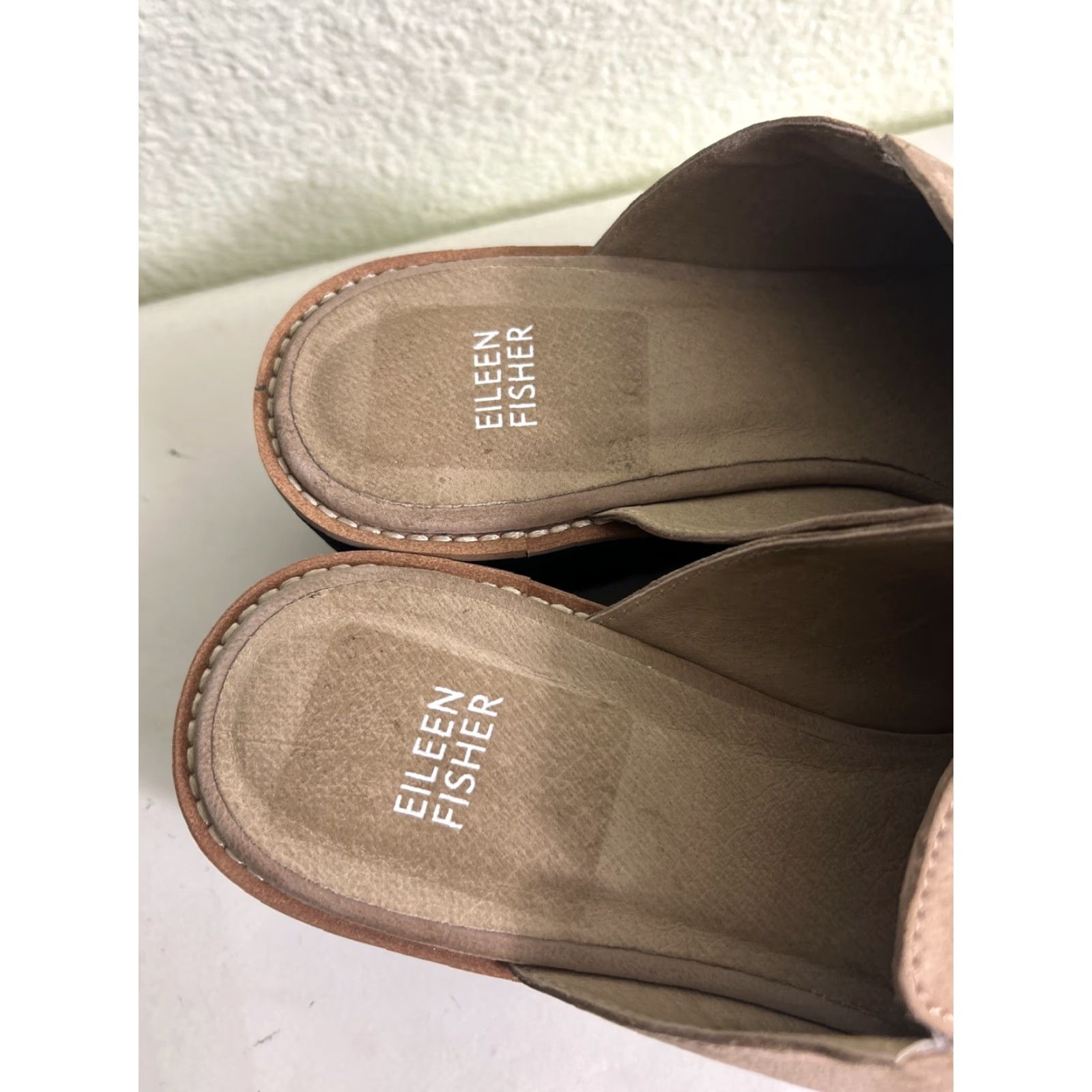 Eileen Fisher Eileen Fisher Loti Tumbled Nubuck Wedge Mule Slip On Shoes Tan Women Size 10 Mules Size US 10 / IT 40 - 5 Thumbnail
