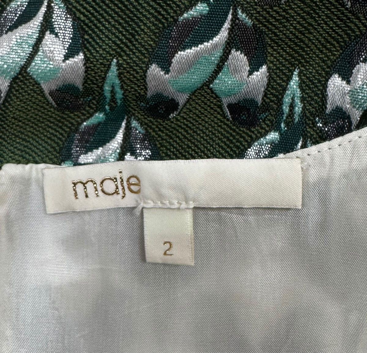 Maje Maje Rower Green Jacquard Parrot Print Mini Dress size 2 Size S / US 4 / IT 40 - 12 Thumbnail
