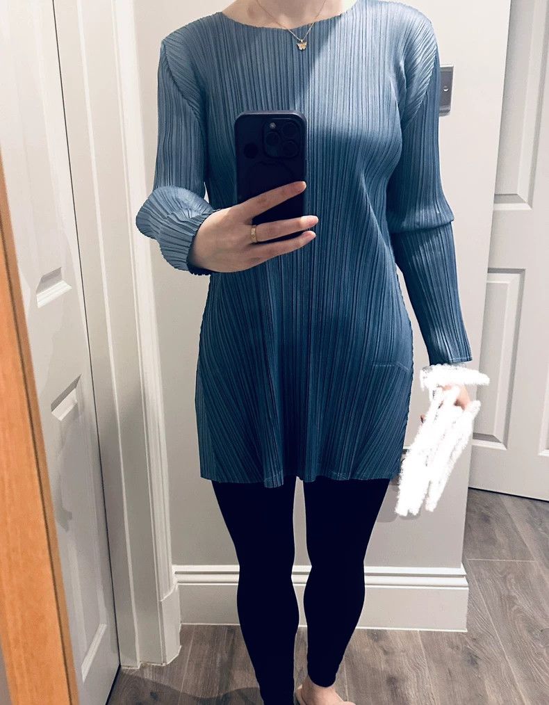 Issey Miyake Issey Miyake size:3 Blue pleated long-sleeved shirt Size M / US 6-8 / IT 42-44 - 9 Thumbnail