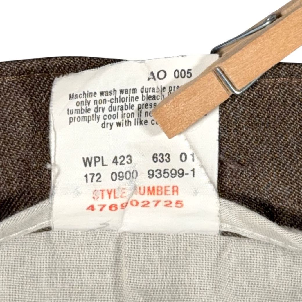 Levi's VINTAGE Levi's Pants Mens 34x26 Brown Dress Slacks Polyester 80s Action Slacks Straight Front Pockets Rise 13in Mens Size US 34 / EU 50 - 7 Thumbnail