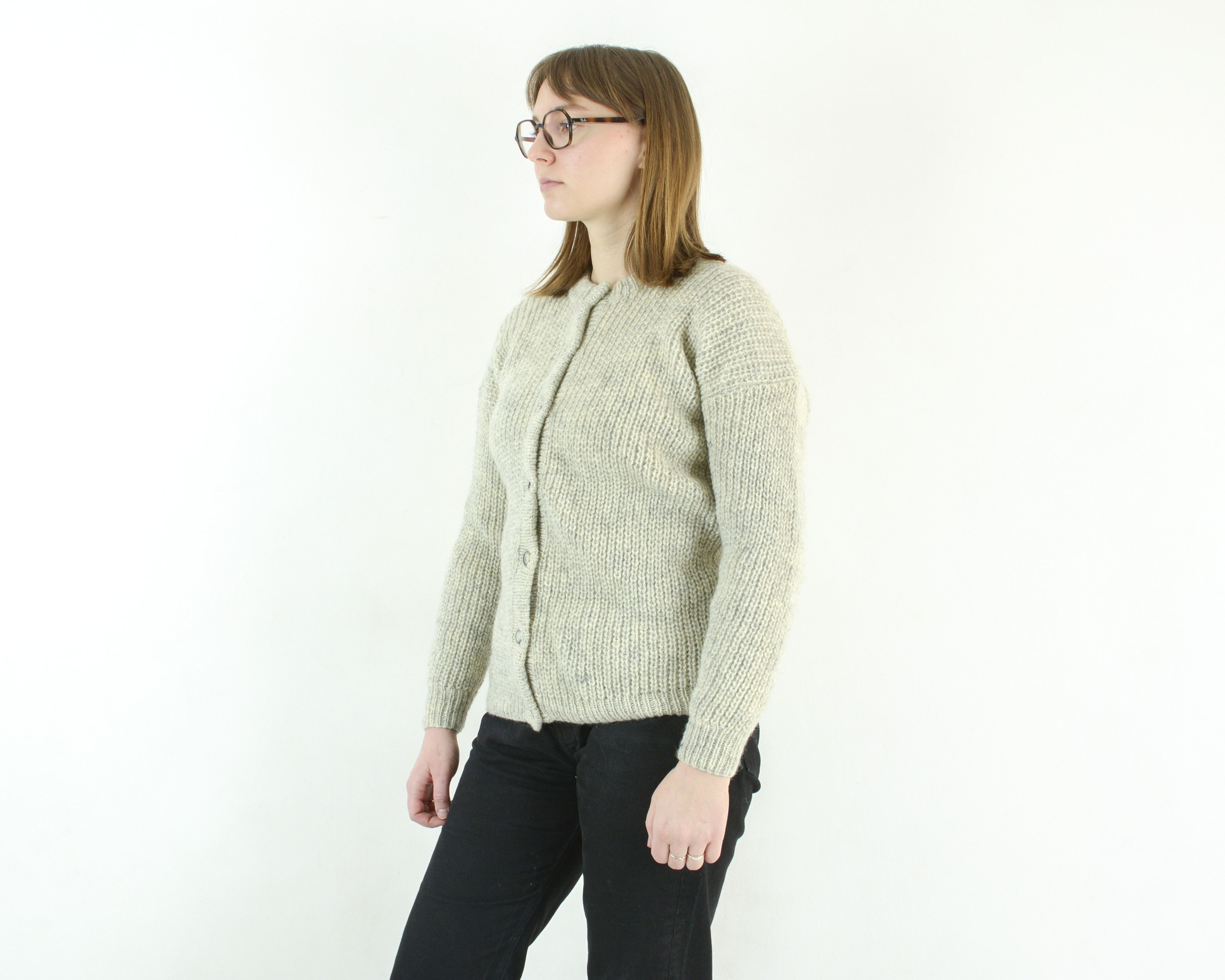 Handmade × Vintage Handmade Wool Cardigan Sweater Button Up Jacket Authentic Size L / US 10 / IT 46 - 3 Thumbnail