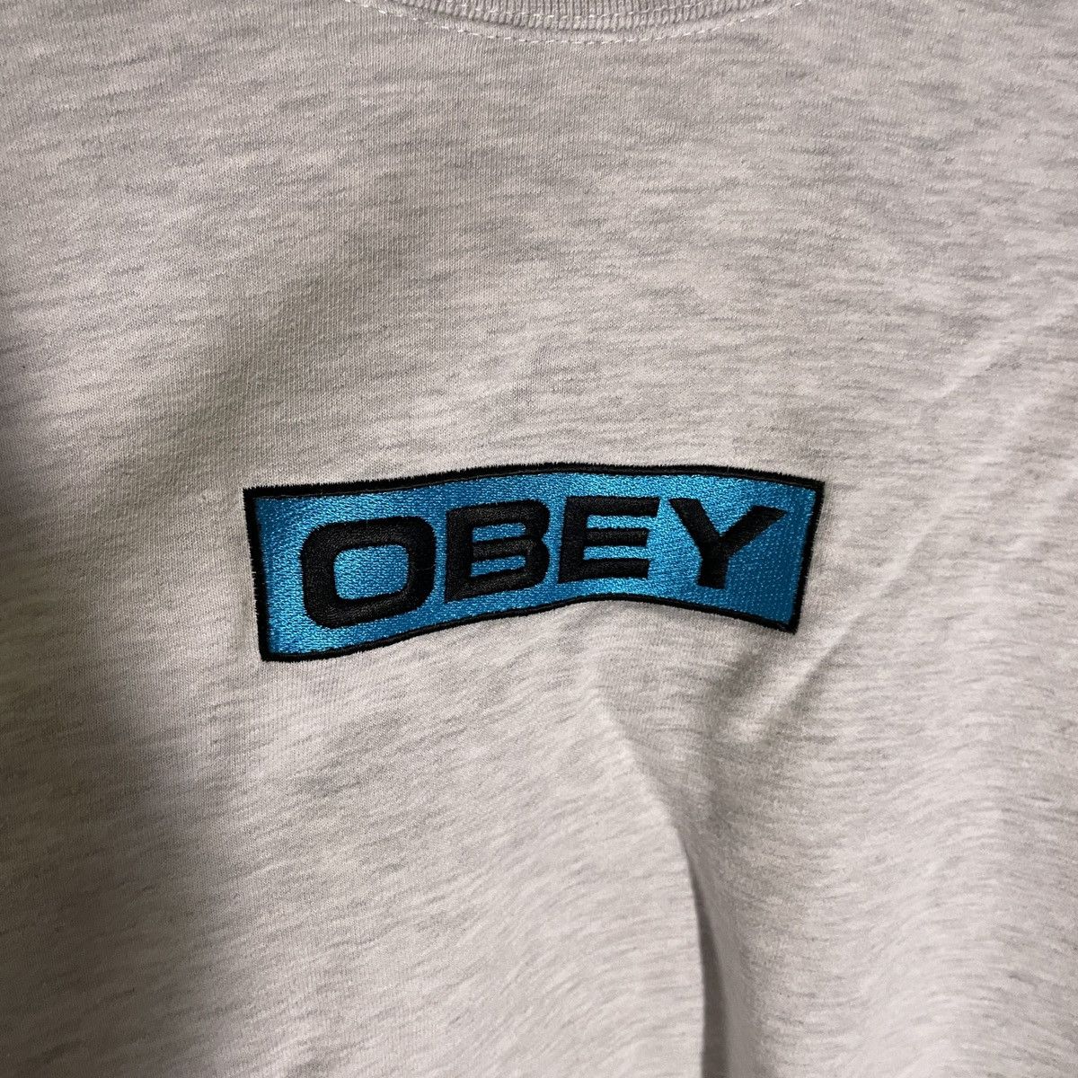Obey Obey Grey Teal Box Logo Sweatshirt Men’s Size L Size US L / EU 52-54 / 3 - 3 Thumbnail