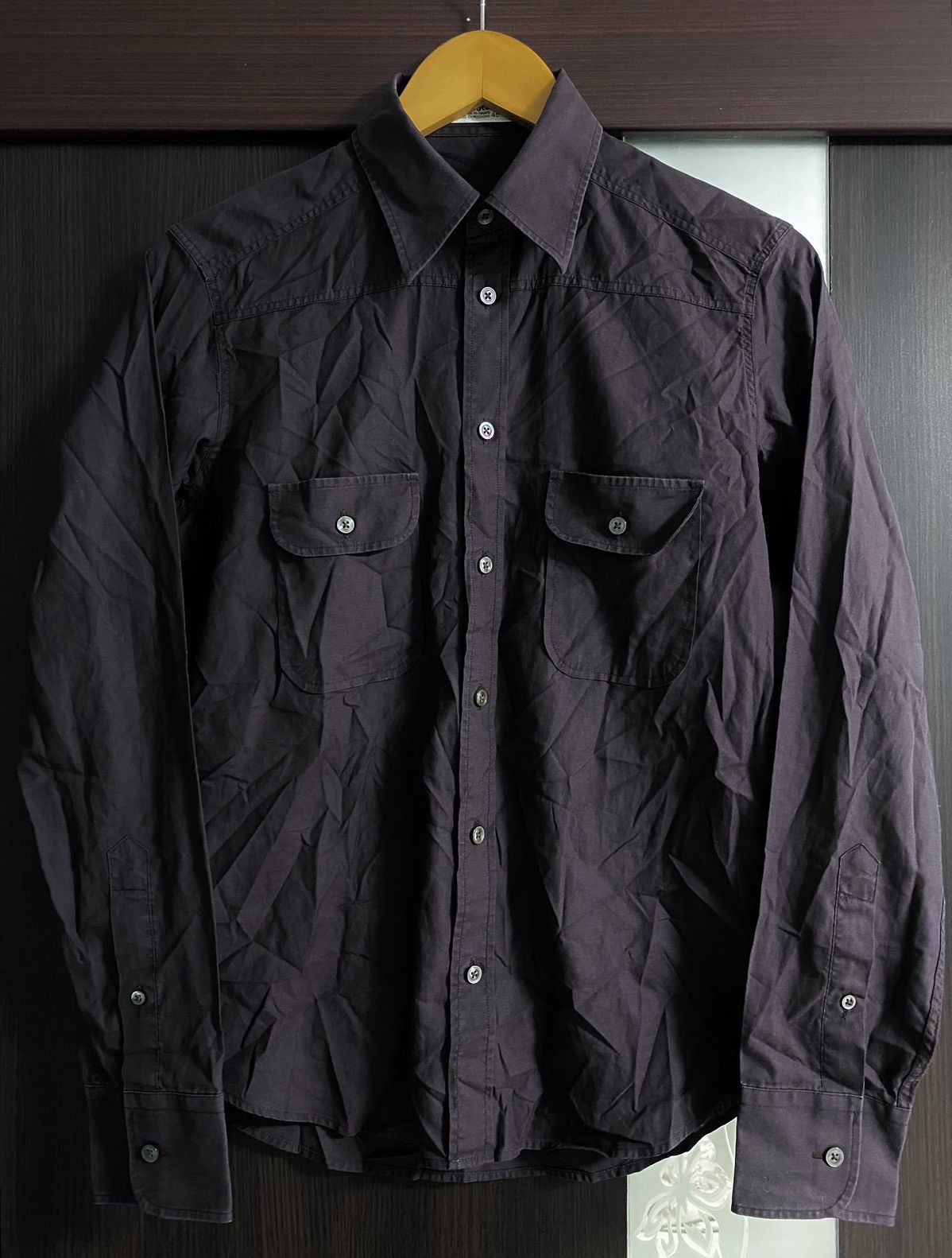 Acne Studios Unisex Acne Studios Brown Cotton Slim Casual Pocket Shirt Size US M / EU 48-50 / 2 - 2 Thumbnail